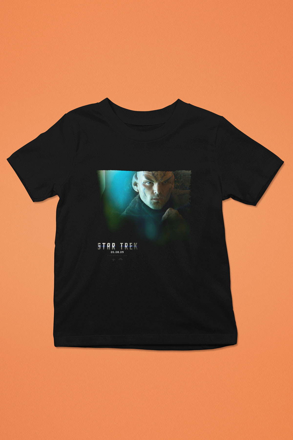 Unisex Uzay Yolu (Star Trek) Baskılı Siyah Çocuk Tshirt