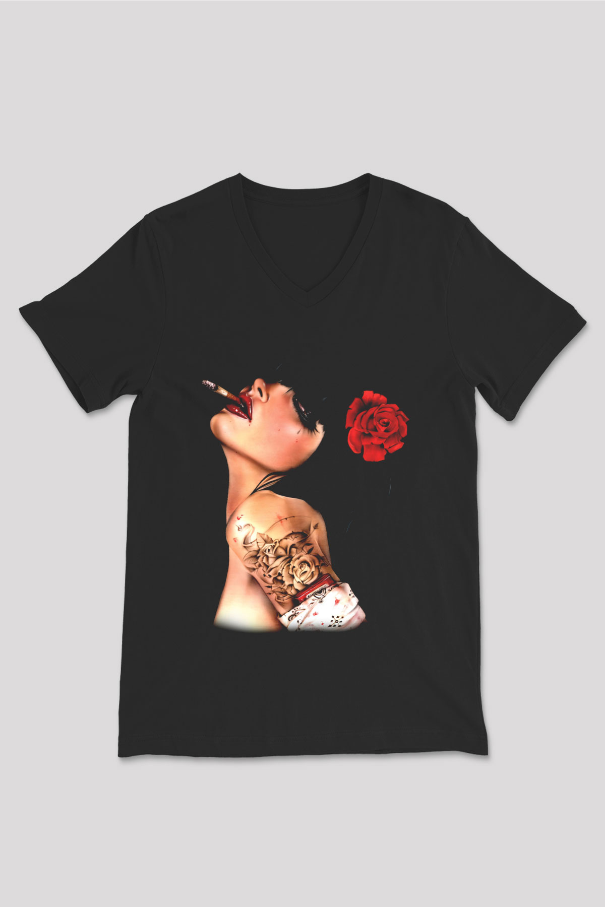 Unisex V Yaka Tişört TSR129