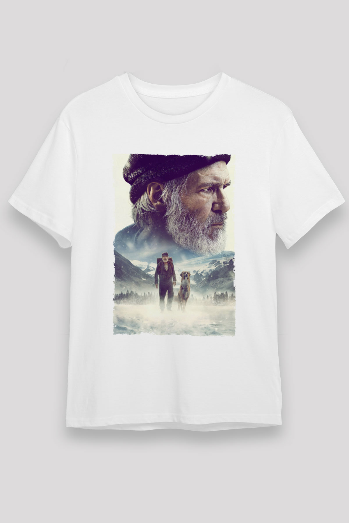 Unisex Vahşetin Çağrısı (The Call of the Wild) Baskılı Beyaz Tişört