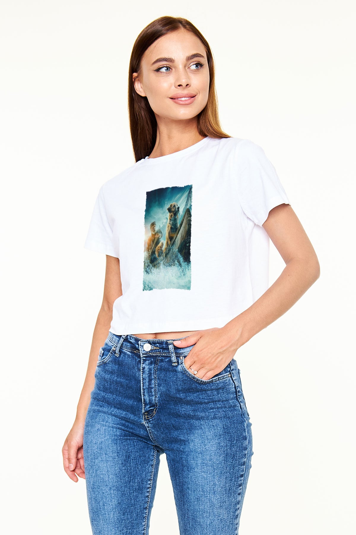 Unisex Vahşetin Çağrısı (The Call of the Wild) Baskılı Beyaz Crop Top Tshirt