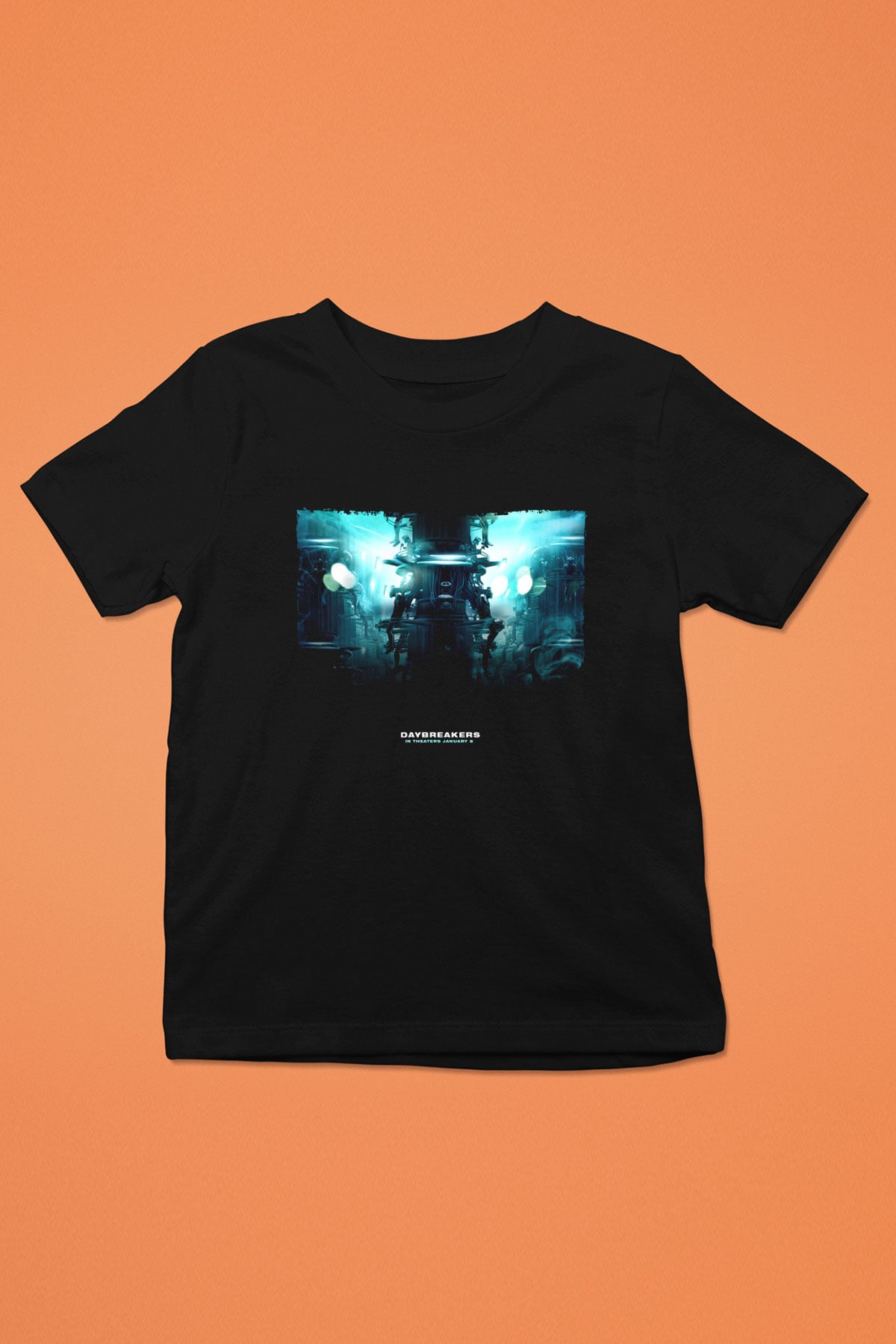 Unisex Vampir İmparatorluğu (Daybreakers) Baskılı Siyah Çocuk T-shirt