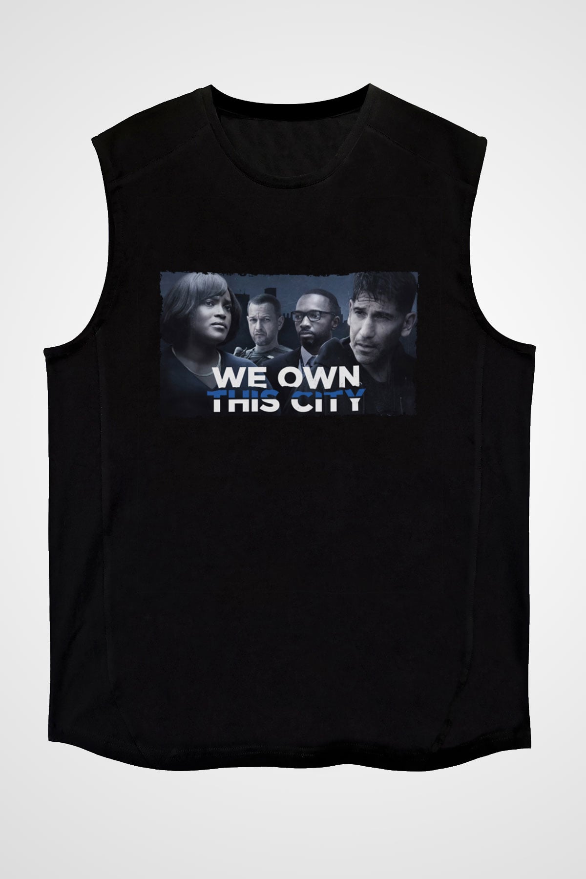 Unisex We Own This City Baskılı Siyah Kolsuz T-shirt