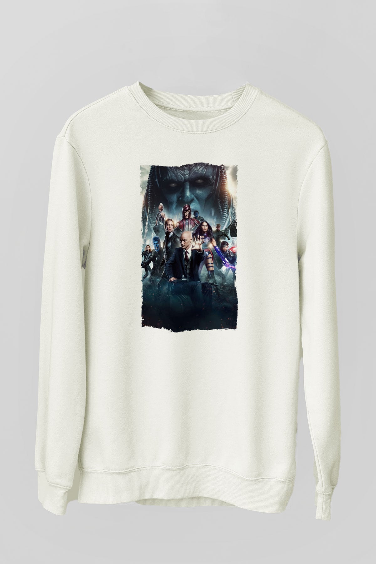 Unisex X-Men Apocalypse Baskılı Beyaz Sweatshirt