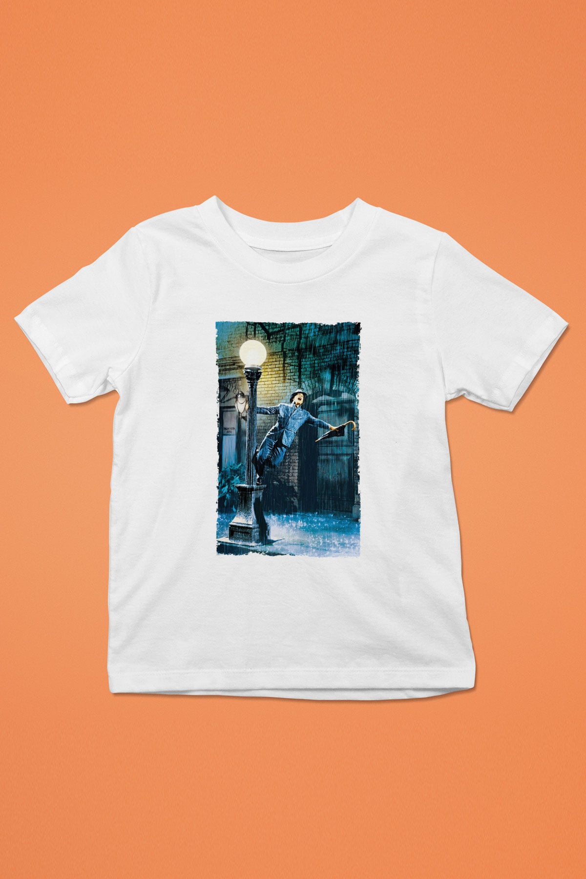 Unisex Yağmur Altında (Singin' in the Rain) Baskılı Beyaz Çocuk Tshirt