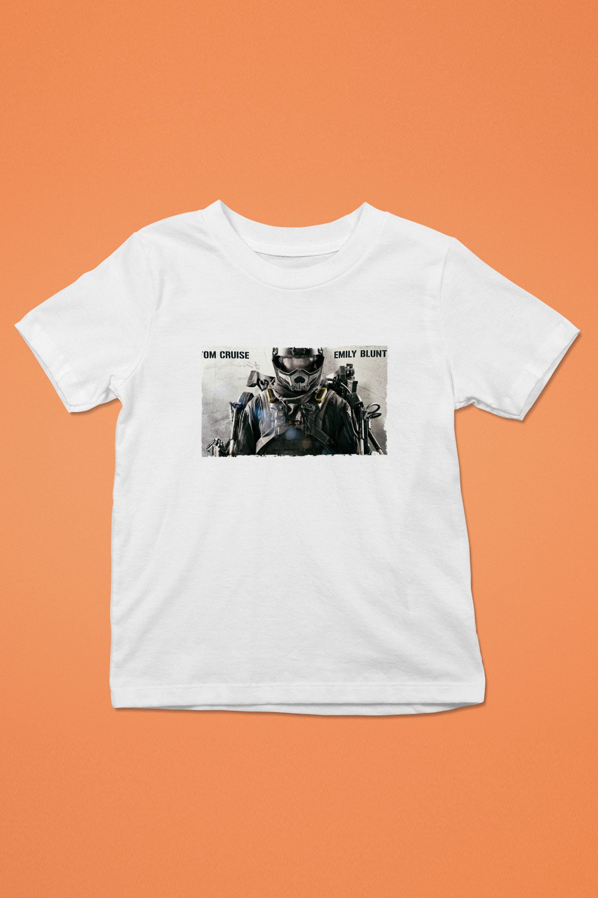 Unisex Yarının Sınırında (Edge of Tomorrow) Baskılı Beyaz Çocuk Tshirt