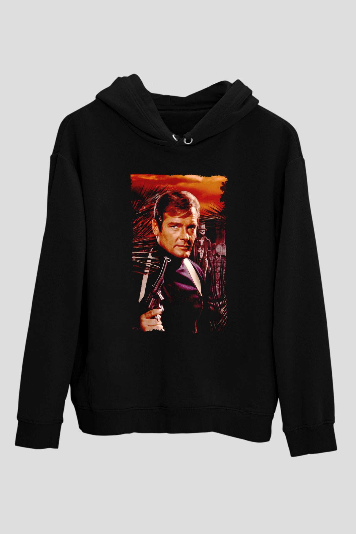 Unisex Yaşamak İçin Öldür (Live and Let Die) Baskılı Siyah Kapüşonlu Sweatshirt