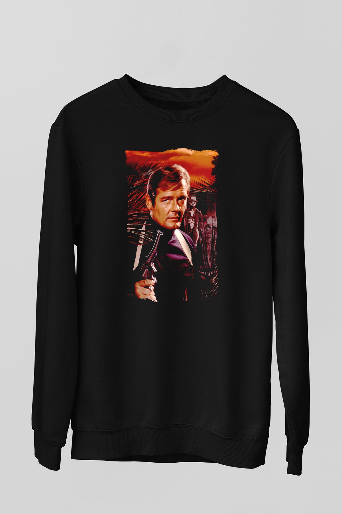 Unisex Yaşamak İçin Öldür (Live and Let Die) Baskılı Siyah Sweatshirt