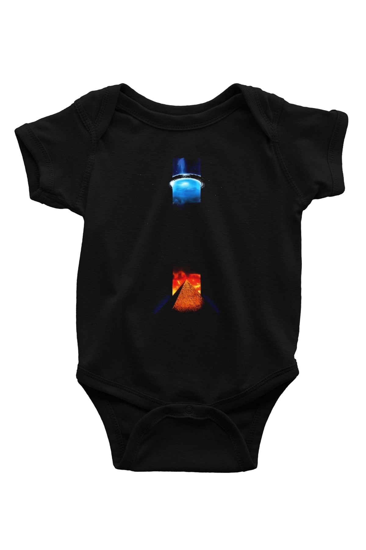 Unisex Yıldız Geçidi SG-1 (Stargate SG-1) Baskılı Siyah Bebek Body - Zıbın