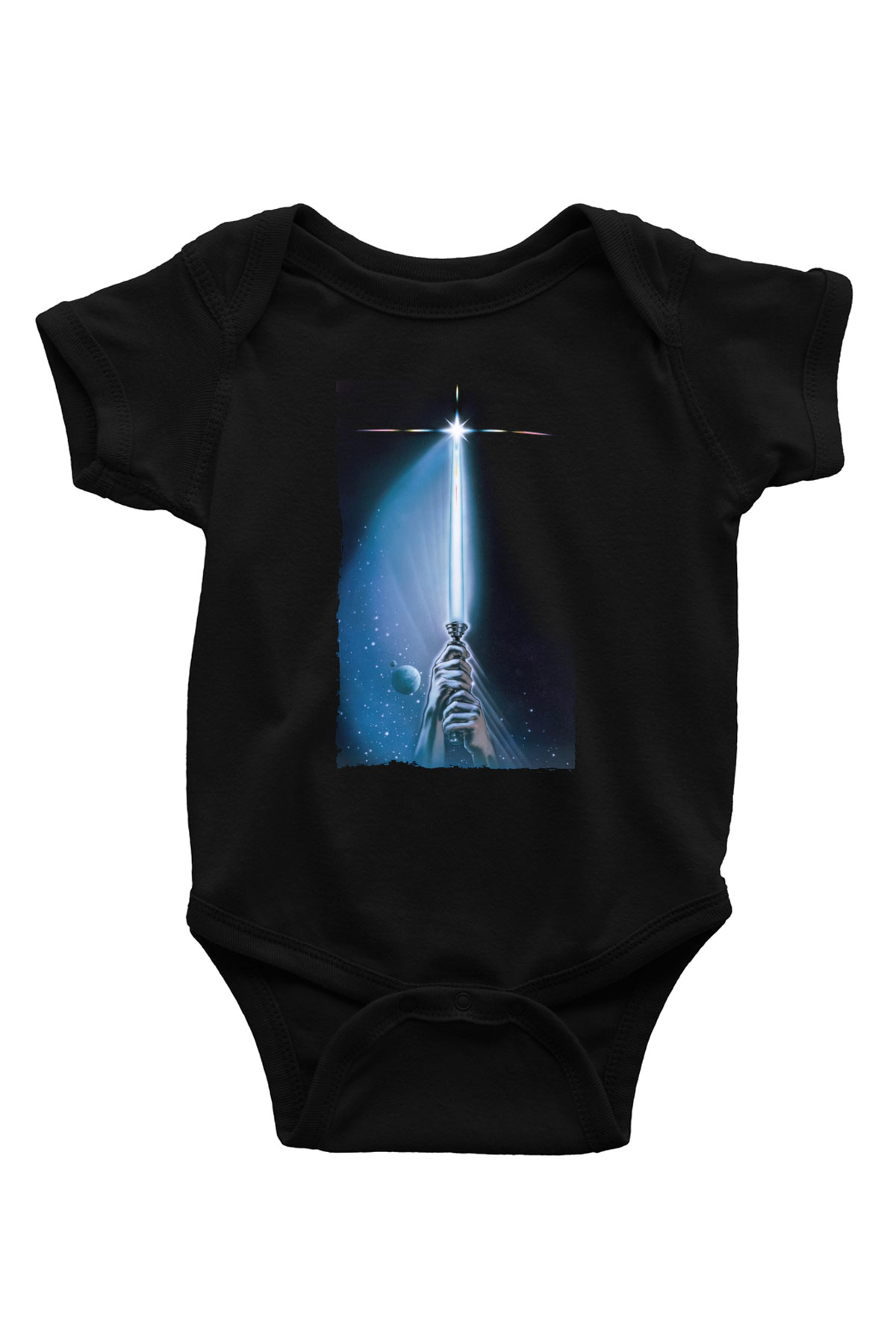 Unisex Yıldız Savaşları Bölüm VI - Jedi'ın Dönüşü (Return of the Jedi) Baskılı Siyah Bebek Body - Zıbın