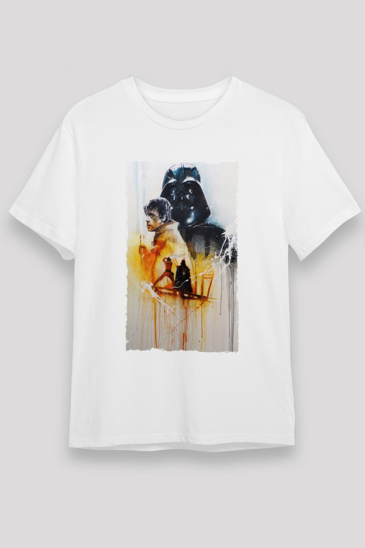 Unisex Yıldız Savaşları (Return of the Jedi) Baskılı Beyaz Tişört