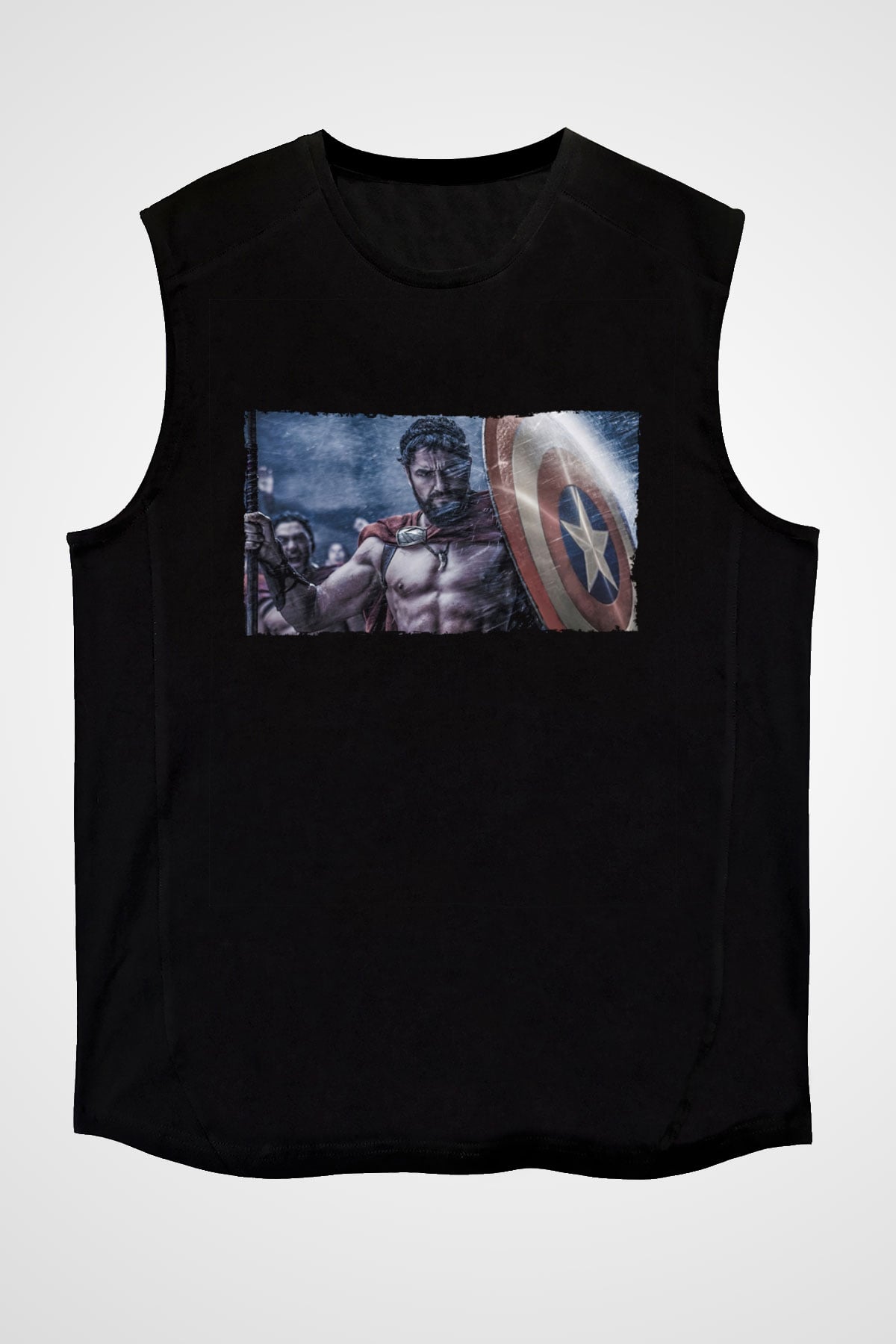 Unisex Yüzbaşı Artemis (Captain) Baskılı Siyah Kolsuz Tshirt