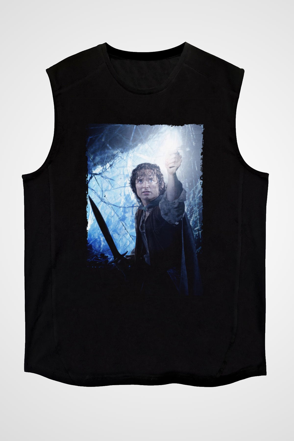 Unisex Yüzüklerin Efendisi Kralın Dönüşü (The Lord of the Rings The Return of the King) Baskılı Siyah Unisex Kolsuz Tshirt