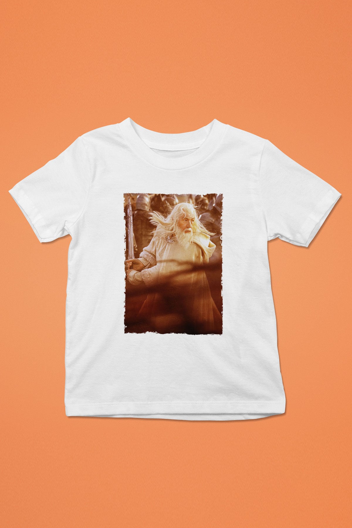 Unisex Yüzüklerin Efendisi Kralın Dönüşü (The Lord of the Rings The Return of the King) Baskılı Beyaz Çocuk Tshirt