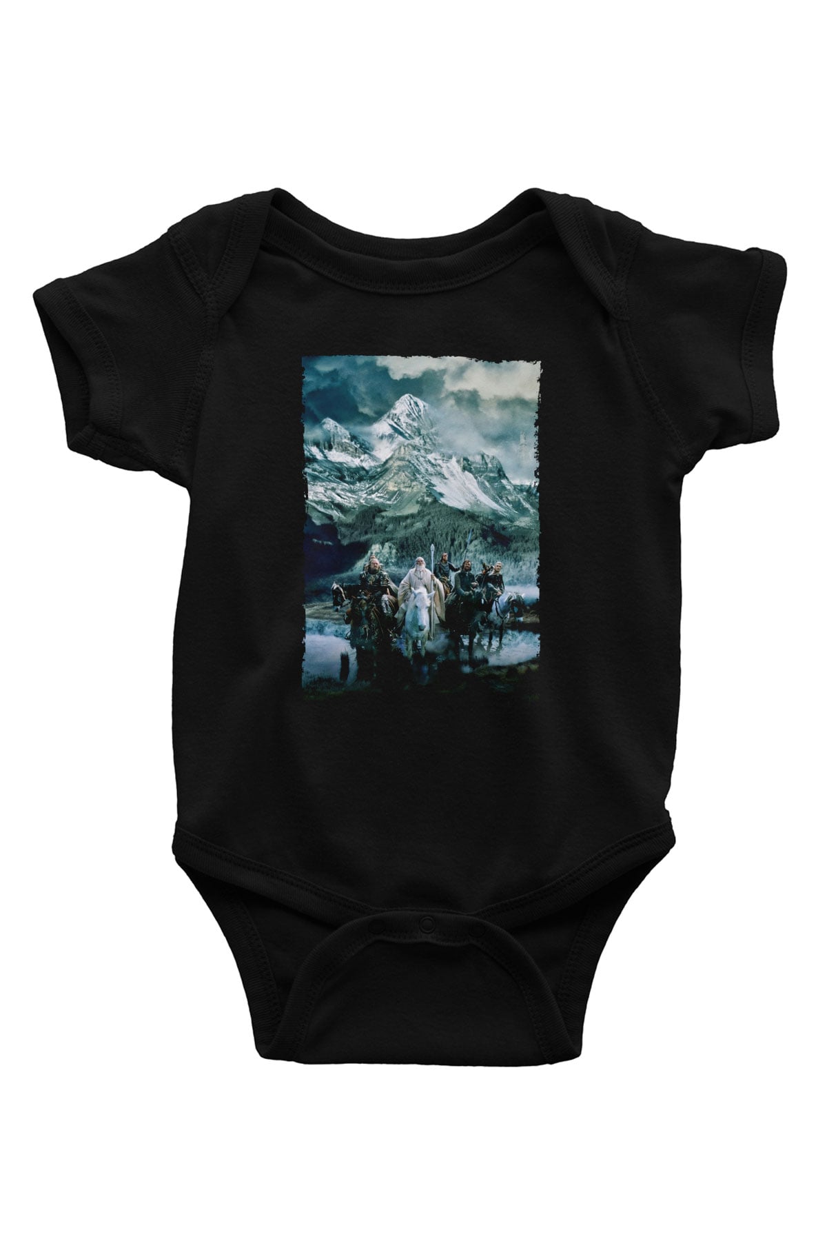 Unisex Yüzüklerin Efendisi Kralın Dönüşü (The Lord of the Rings The Return of the King) Baskılı Siyah Çocuk Unisex Tişört