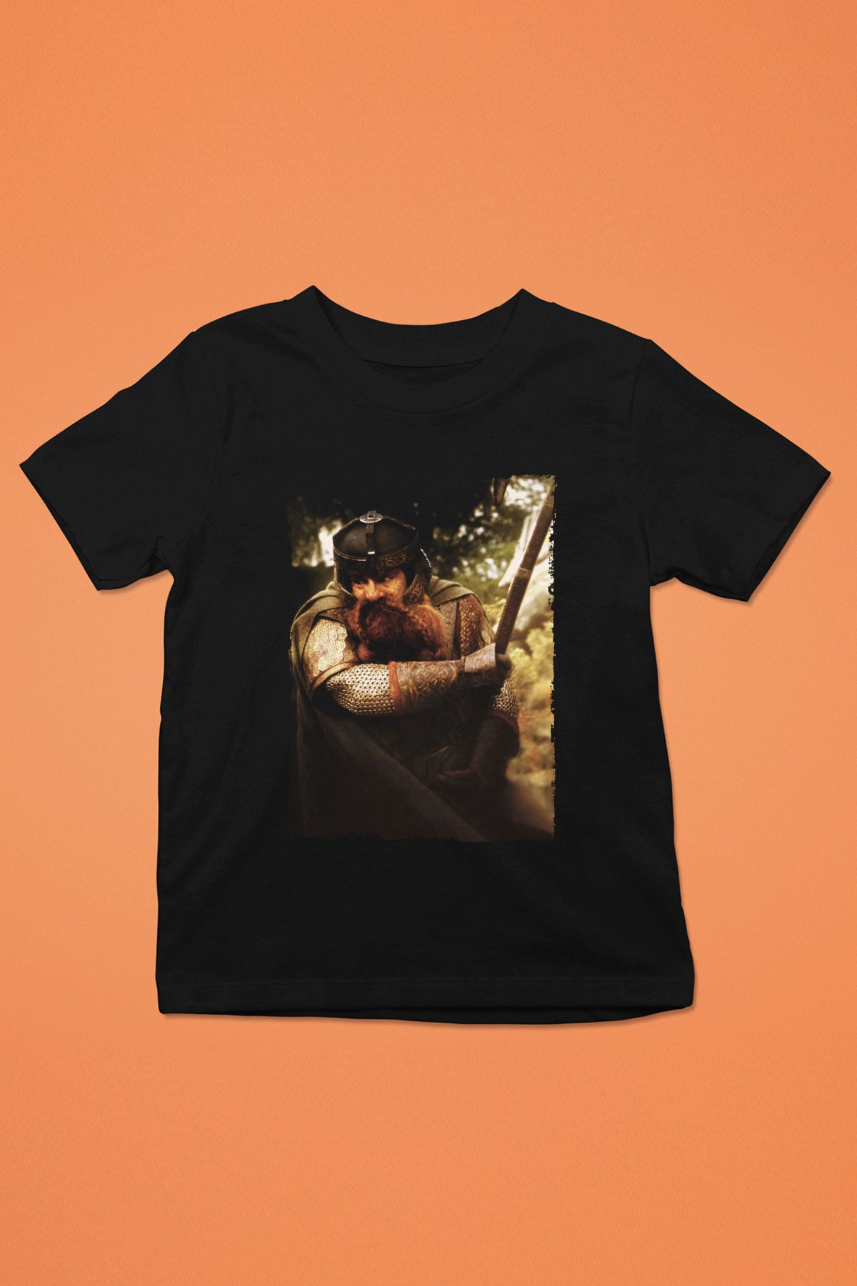 Unisex Yüzüklerin Efendisi Yüzük Kardeşliği (The Lord of the Rings The Fellowship of the Ring) Baskılı Siyah Çocuk Tshirt