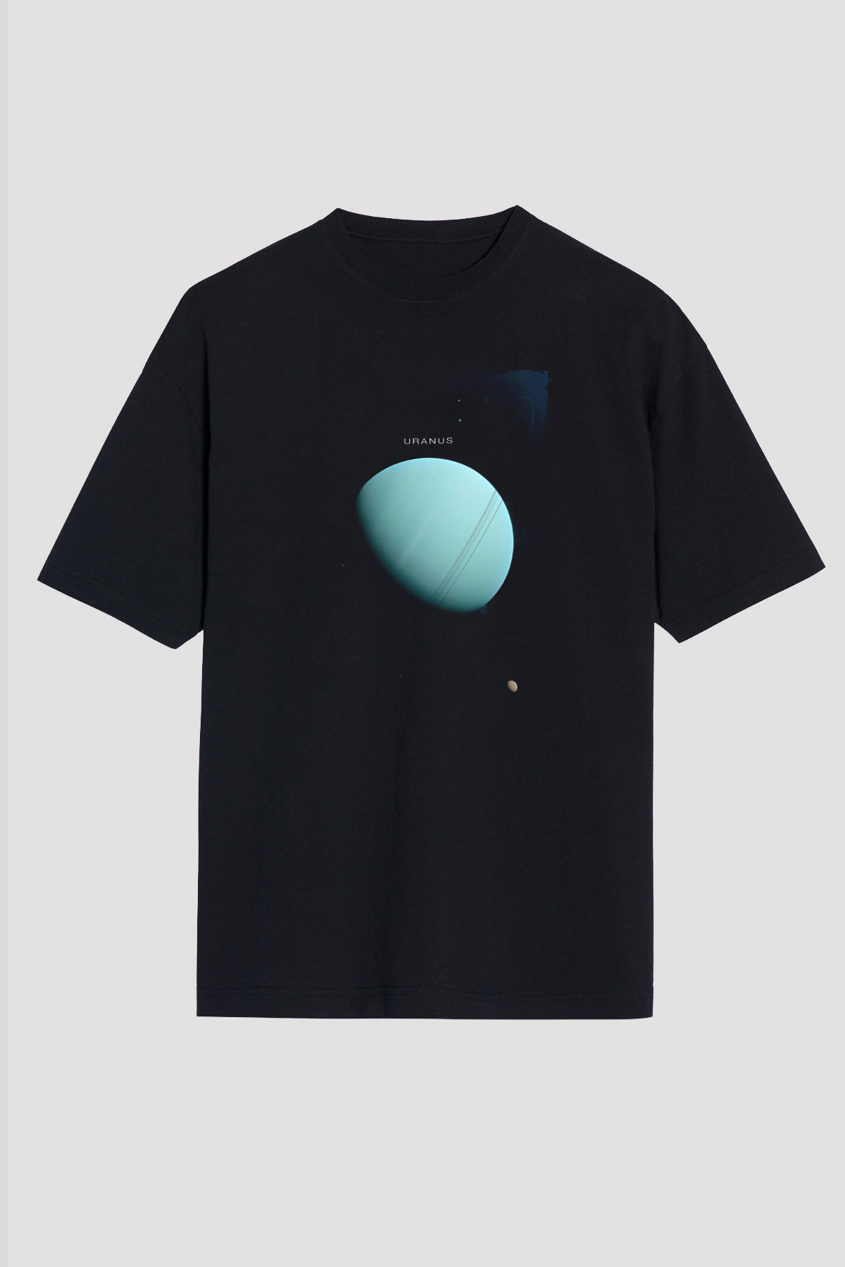 Uranüs Fotoğraf Baskılı Unisex Oversize Tişört - Tshirt