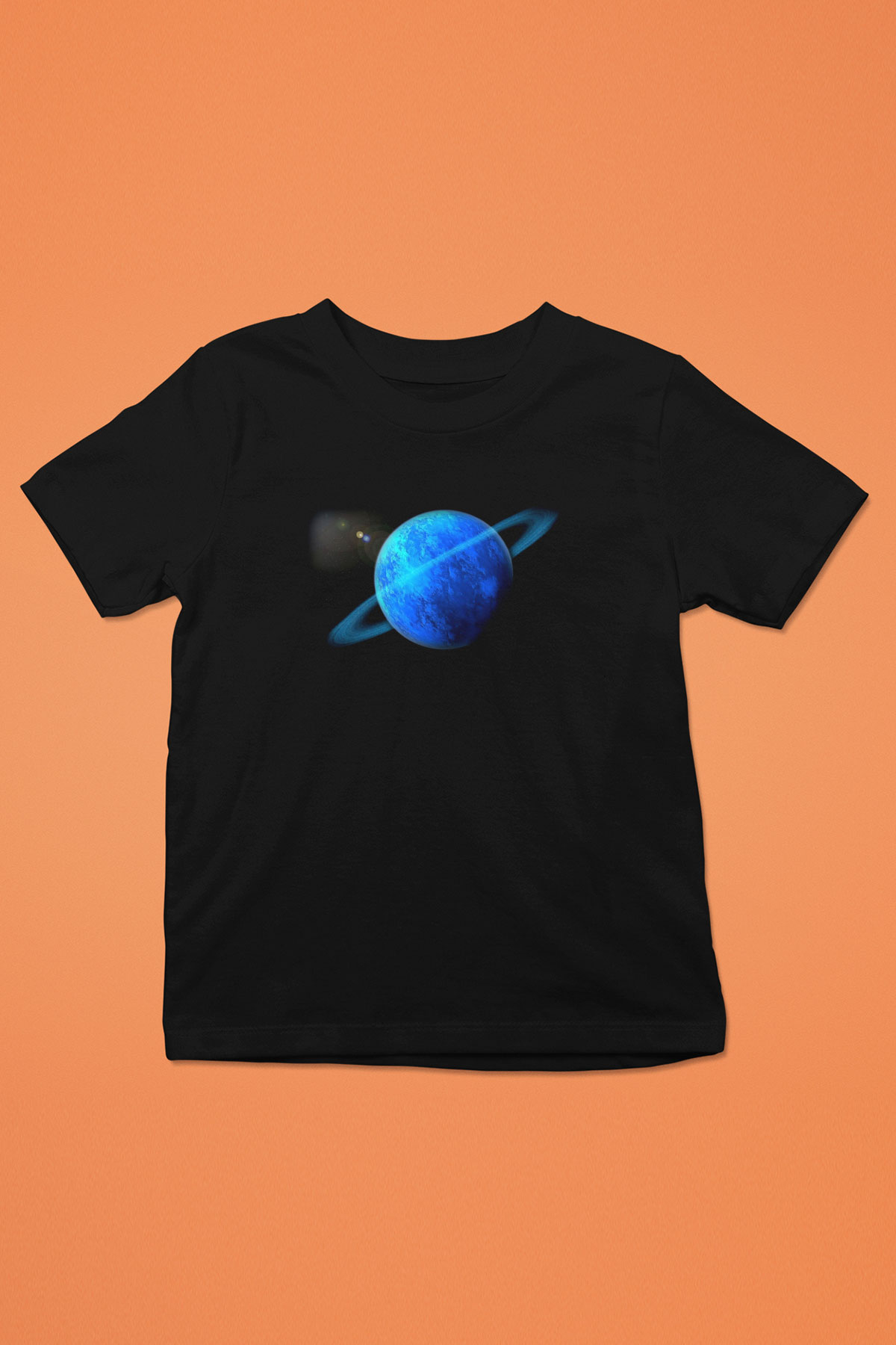 Uranüs Siyah Unisex Çocuk Tişört