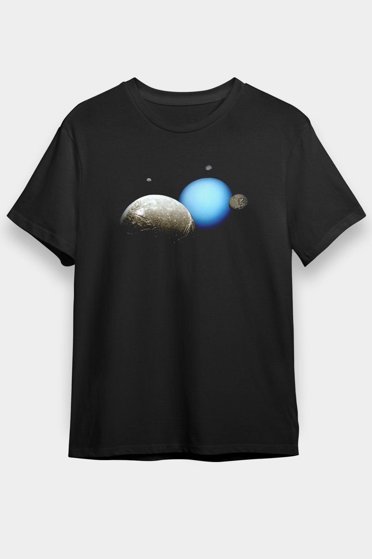 Uranüs Siyah Unisex Tişört T-Shirt - TişörtFabrikası