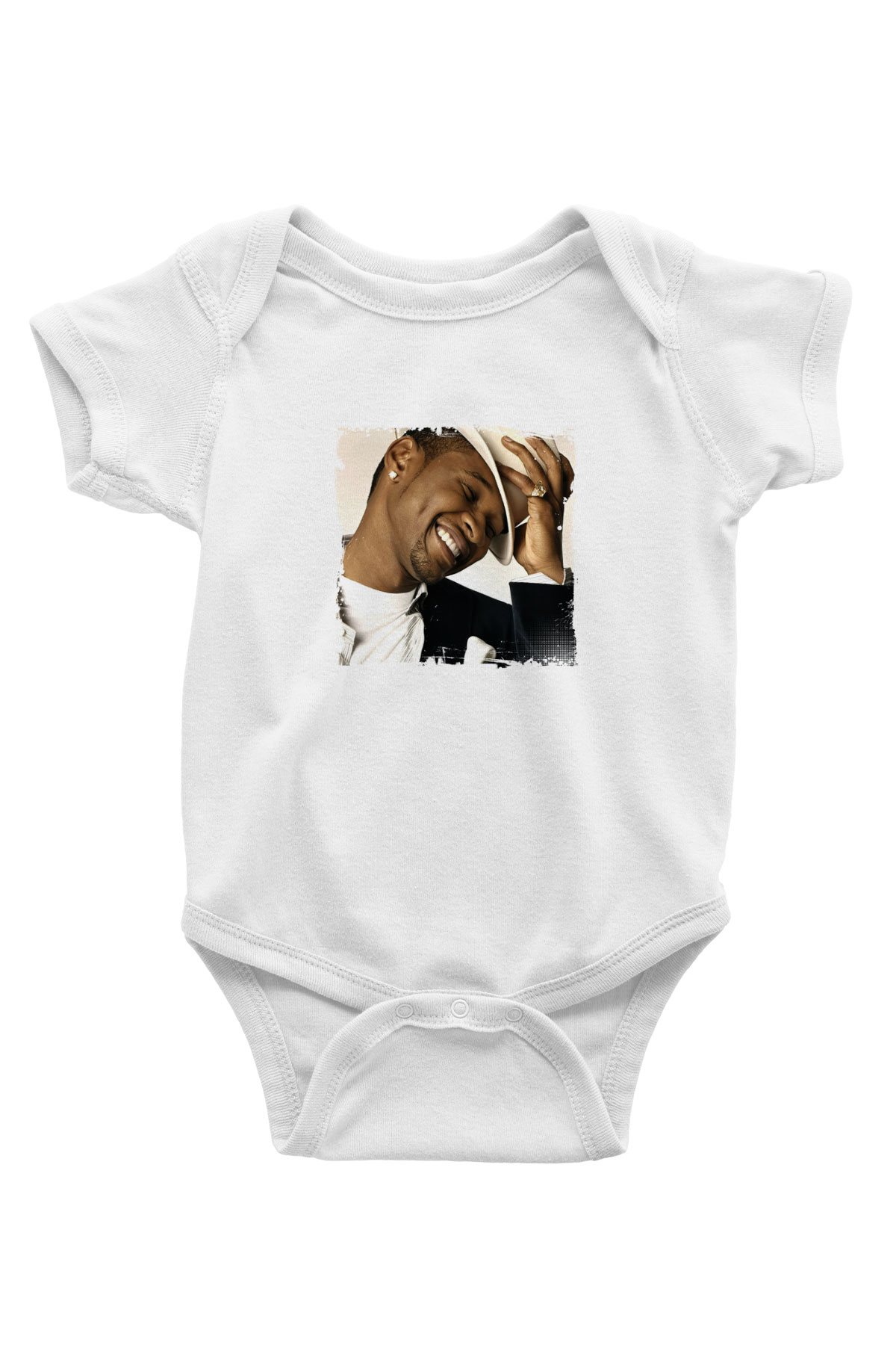 Usher  Baskılı Unisex Beyaz Bebek Body - Zıbın