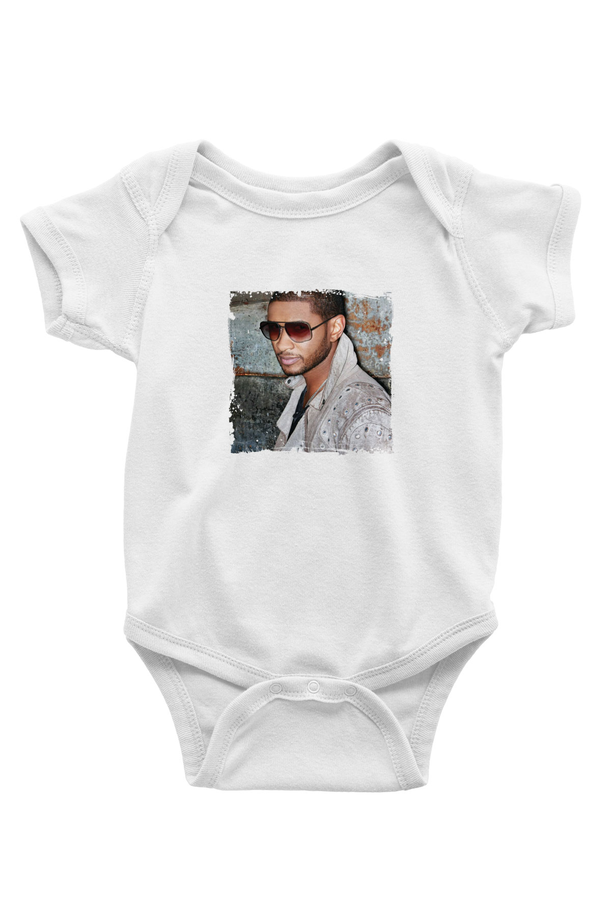 Usher  Baskılı Unisex Beyaz Bebek Body - Zıbın