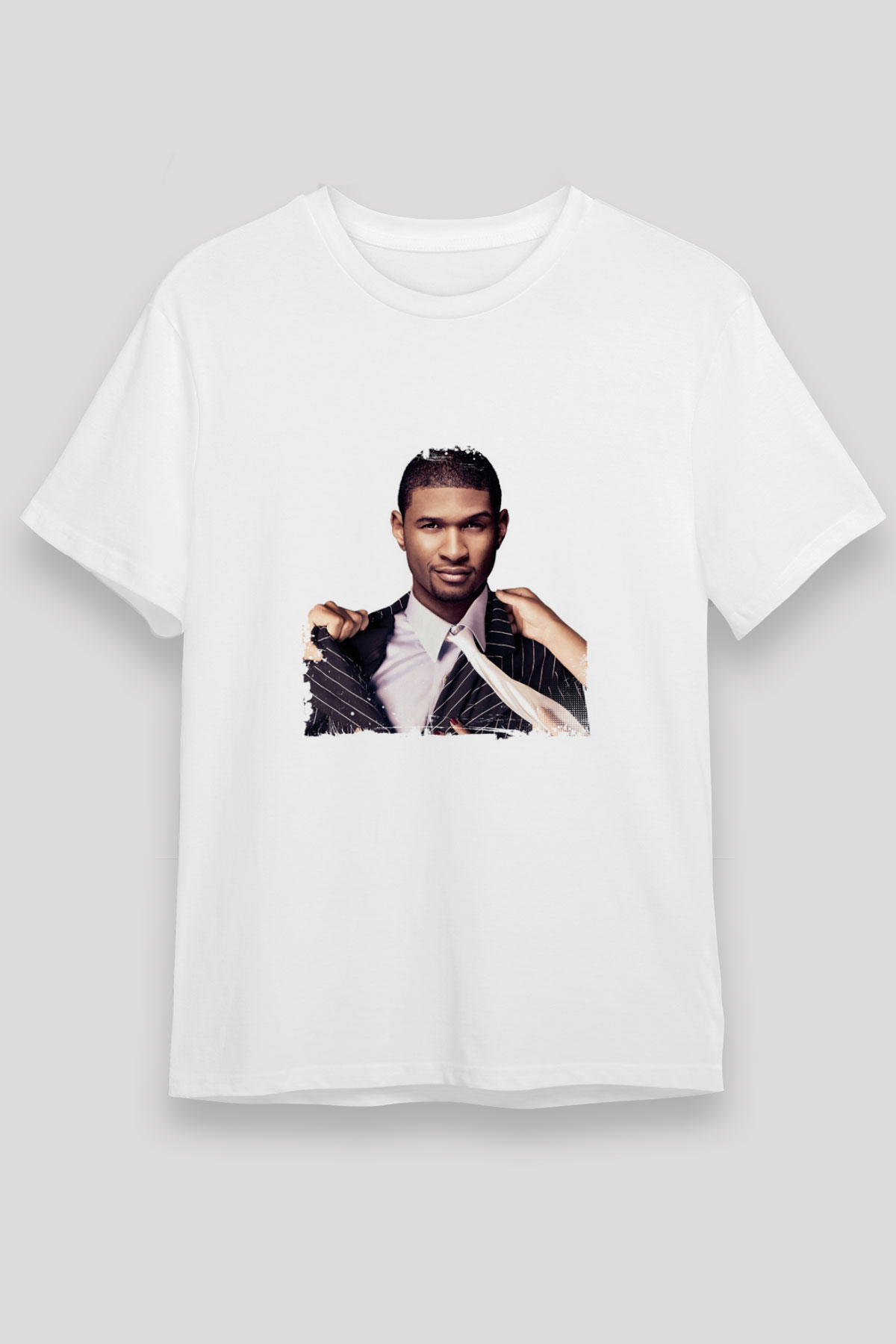 Usher  Baskılı Unisex Beyaz Tişört