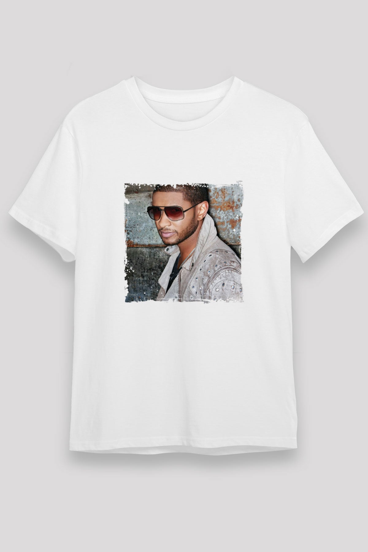 Usher  Baskılı Unisex Beyaz Tişört