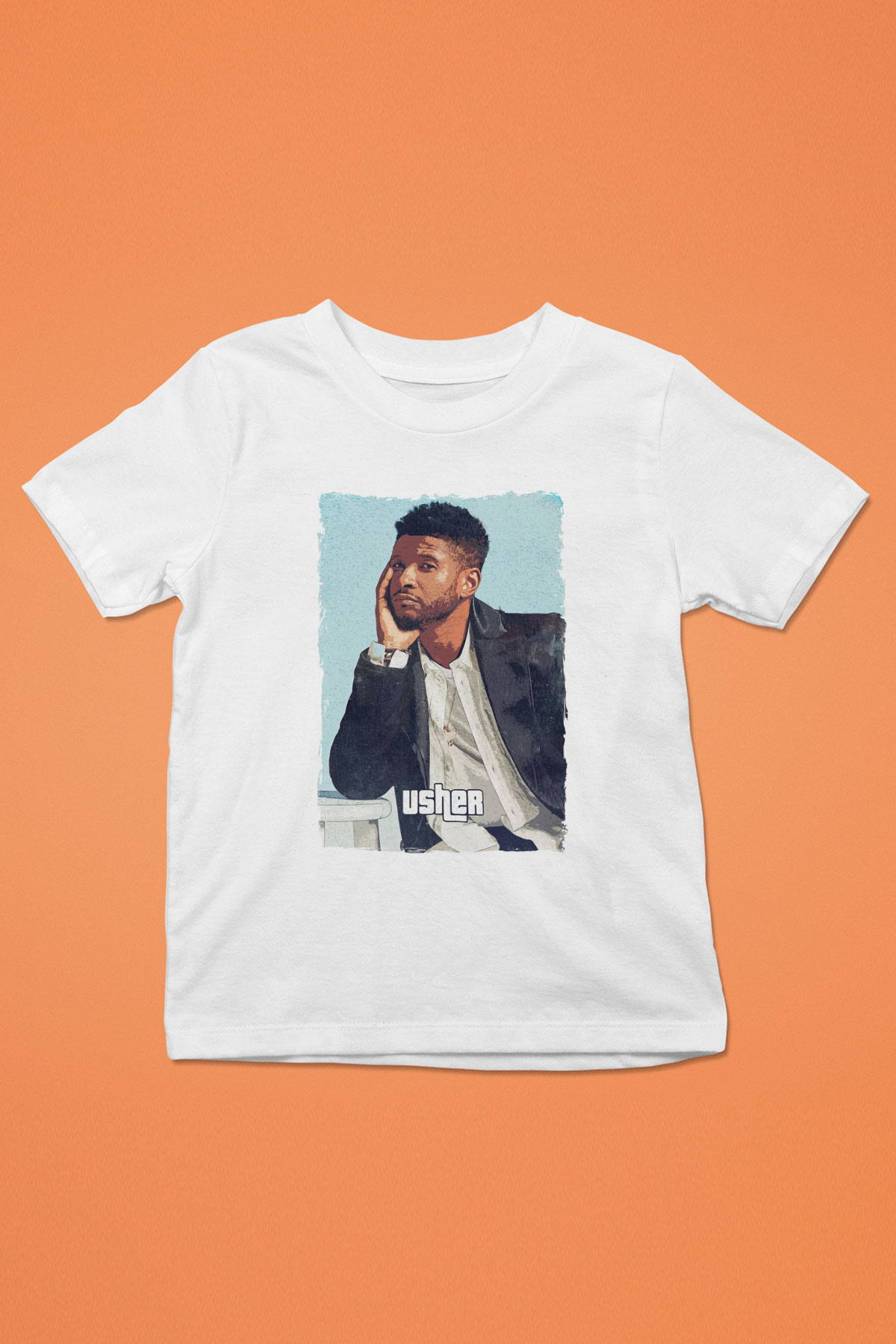 Usher Beyaz Unisex Çocuk Tişört