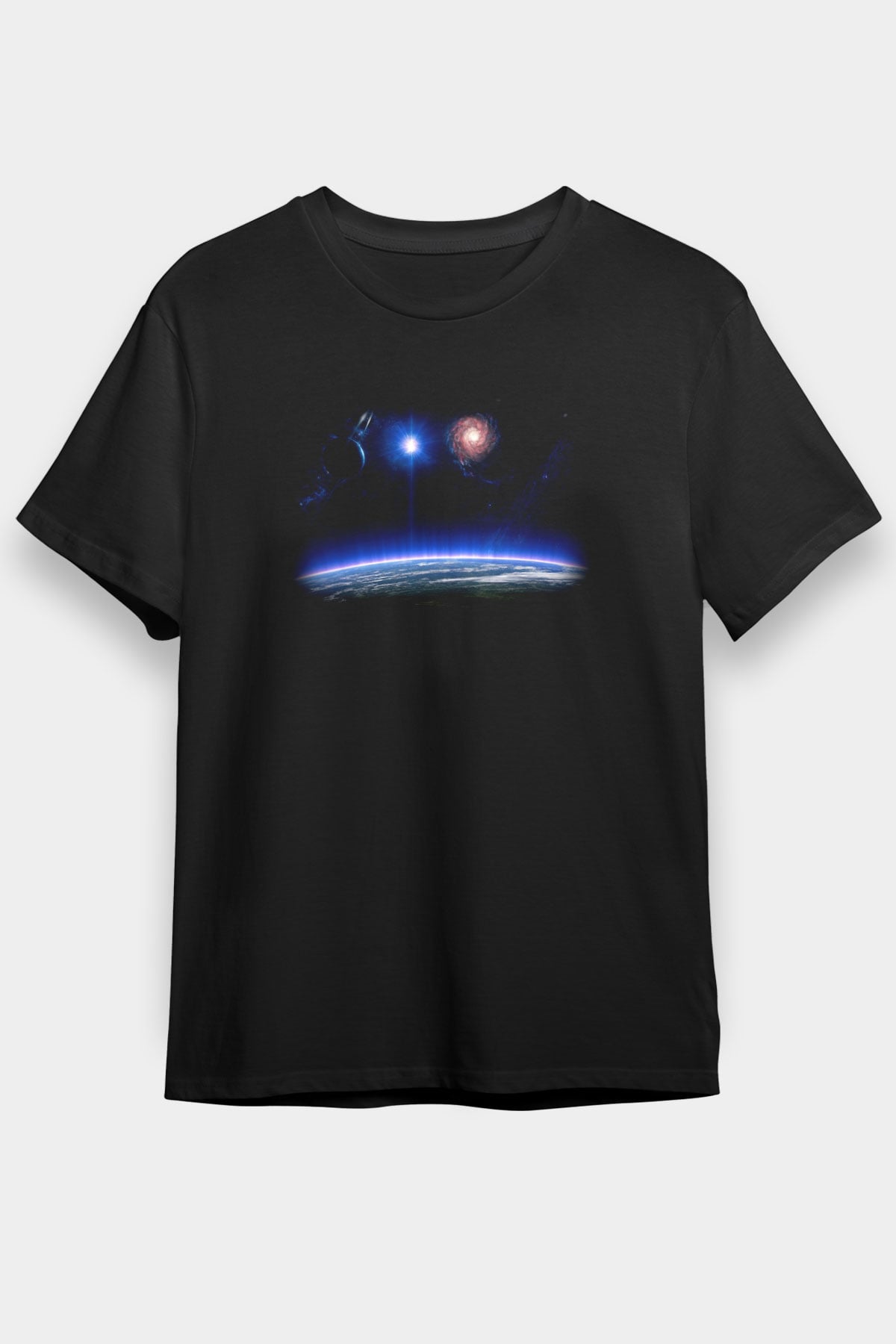 Uzay Siyah Unisex Tişört T-Shirt - TişörtFabrikası