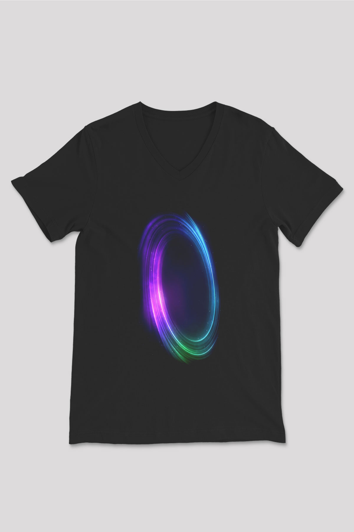 Uzay Siyah Unisex V Yaka Tişört