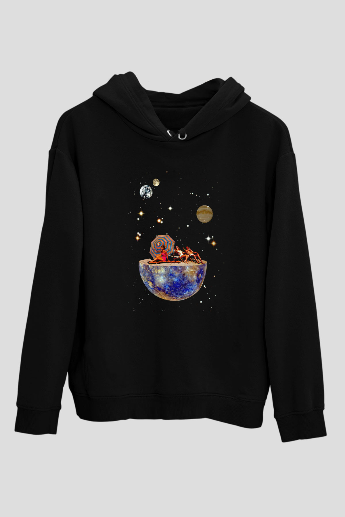 Uzayda GüneşlenmekSiyah  Unisex Hoodie