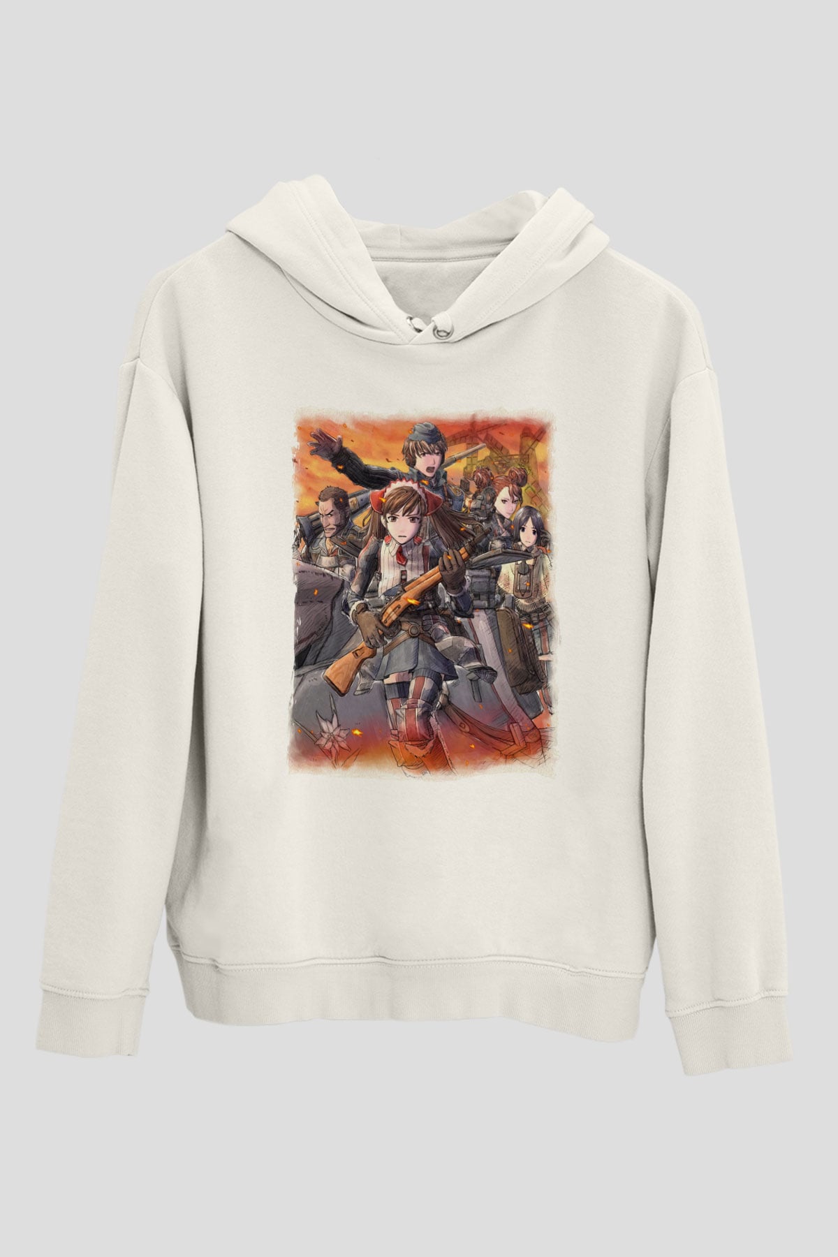 Valkyria Chronicles Beyaz Unisex Hoodie