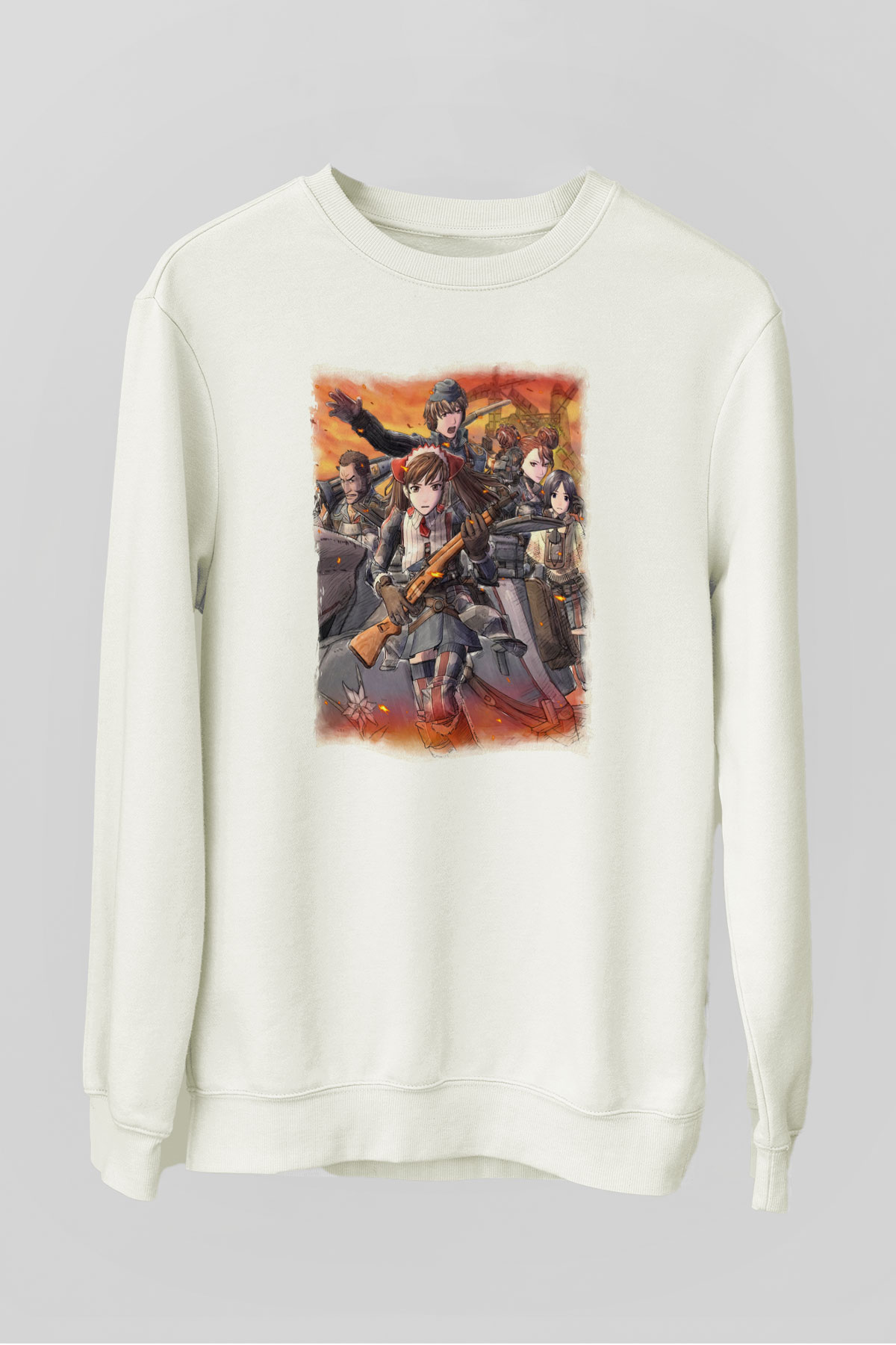 Valkyria Chronicles Beyaz Unisex Sweatshirt
