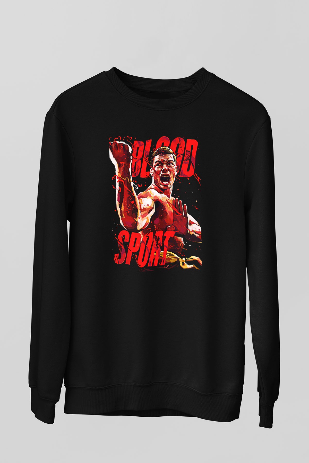 Van Damme James Baskılı Unisex Siyah Sweatshirt