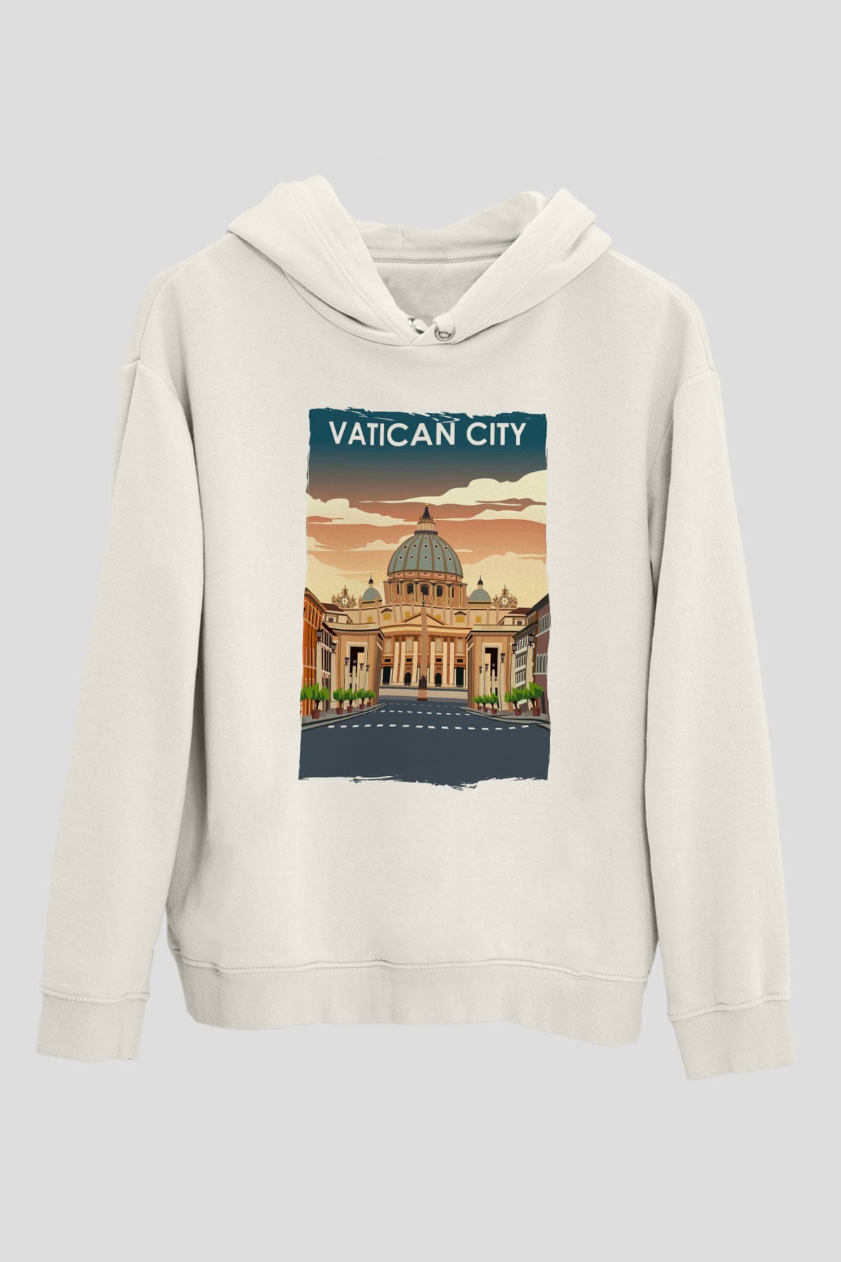 Vatikan Beyaz Unisex Hoodie