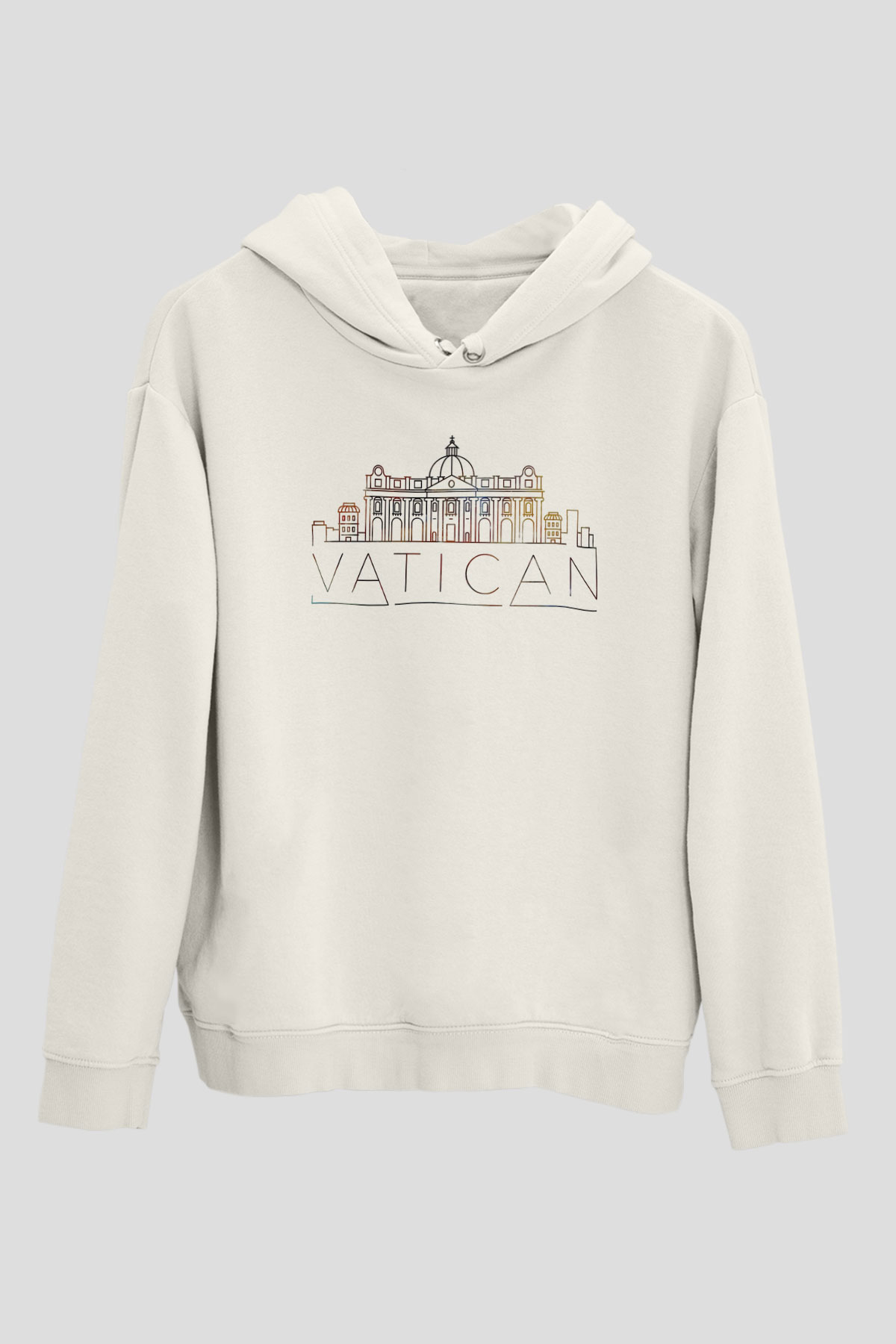 Vatikan Beyaz Unisex Hoodie