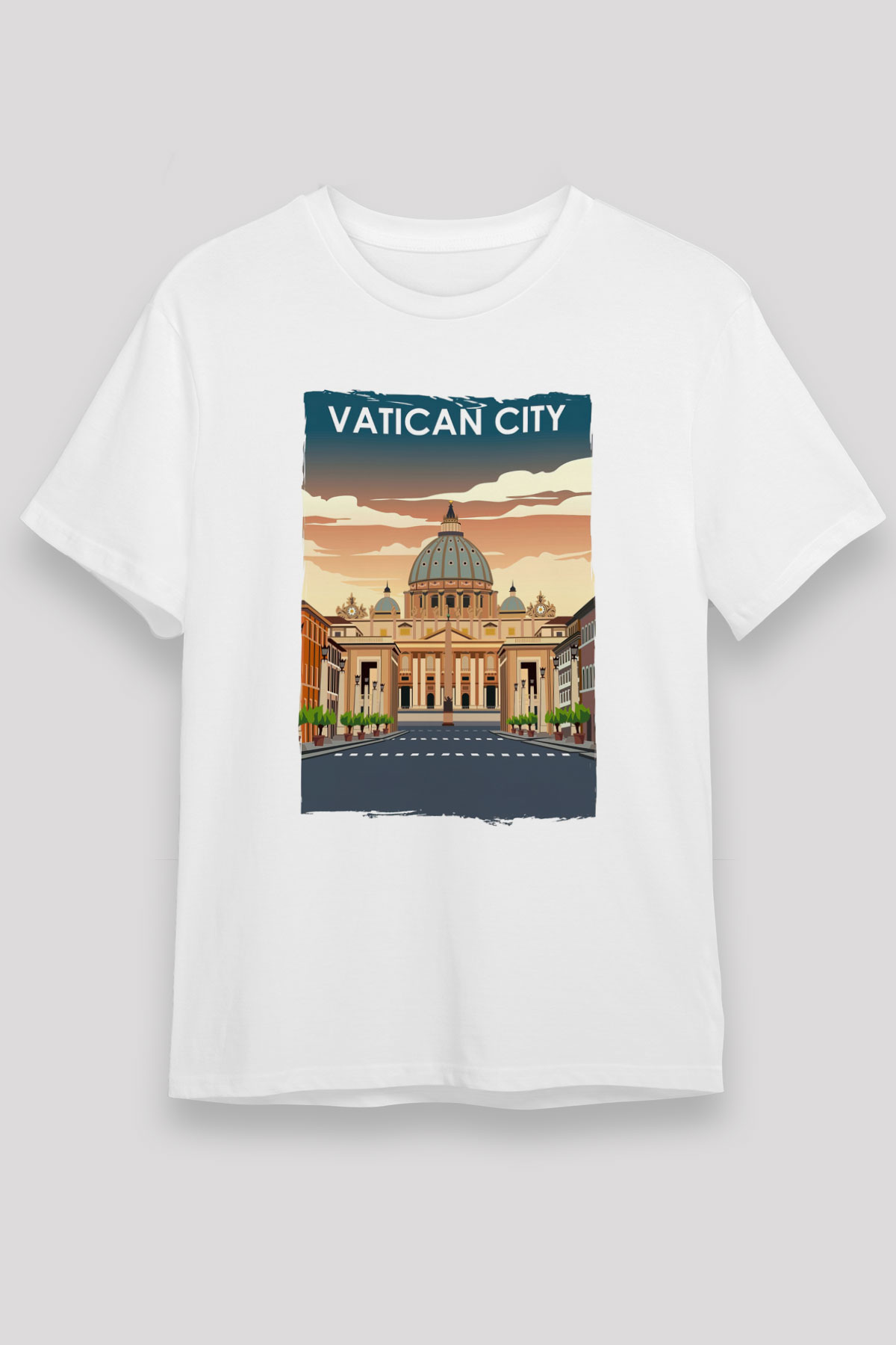 Vatikan Beyaz Unisex Tişört T-Shirt - TişörtFabrikası