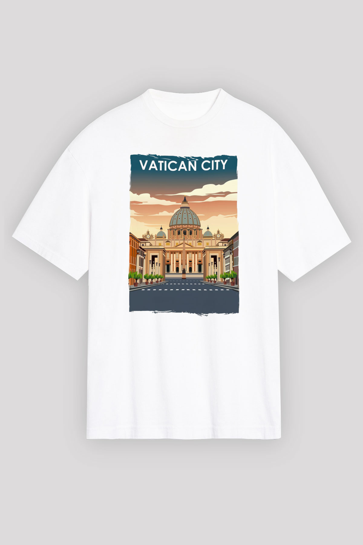 Vatikan Beyaz Unisex Tişört T-Shirt - TişörtFabrikası