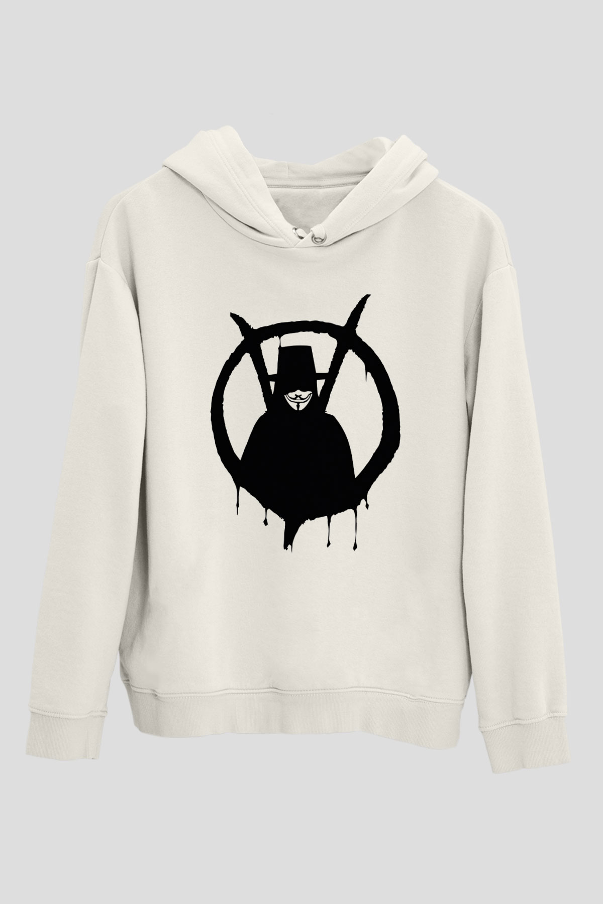 Vendetta Beyaz Unisex Hoodie
