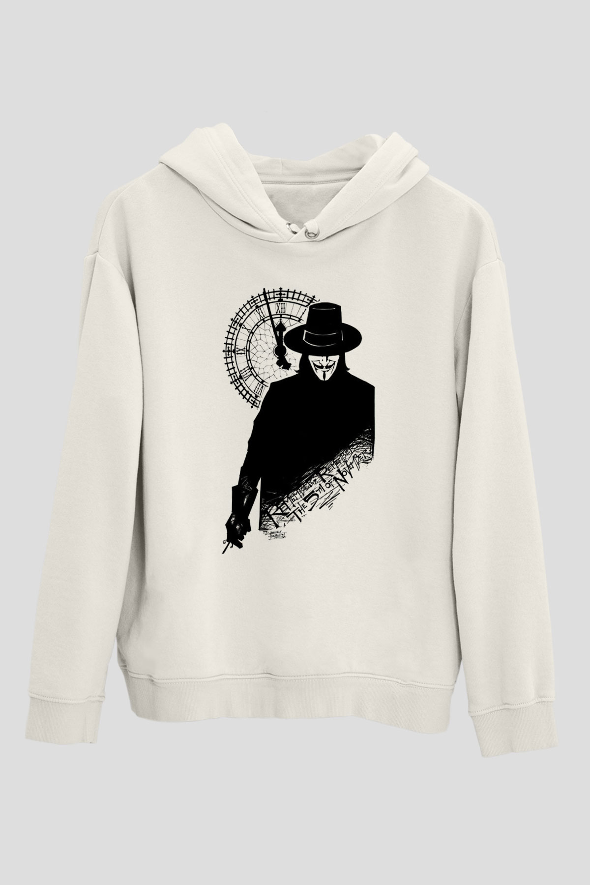 Vendetta Beyaz Unisex Hoodie