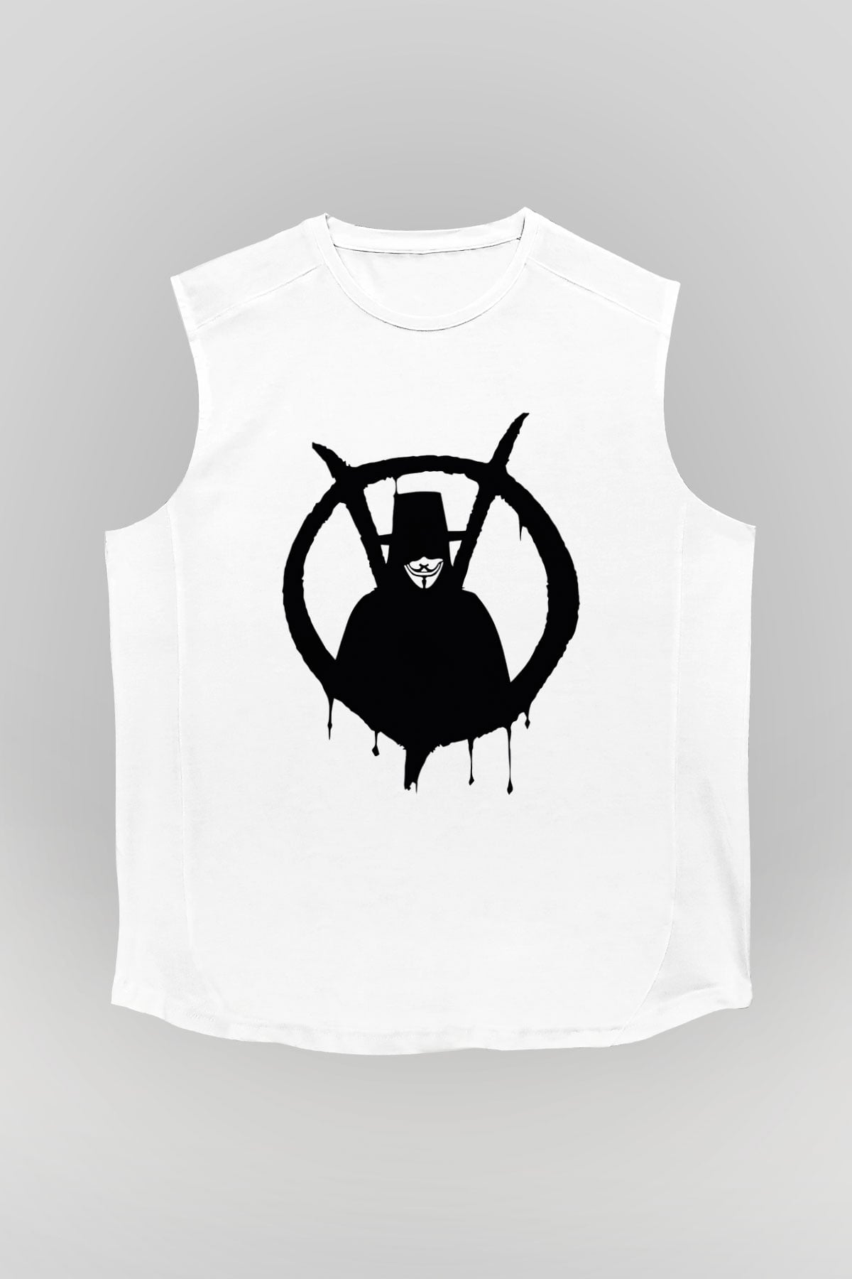 Vendetta Beyaz Unisex Kolsuz Tişört