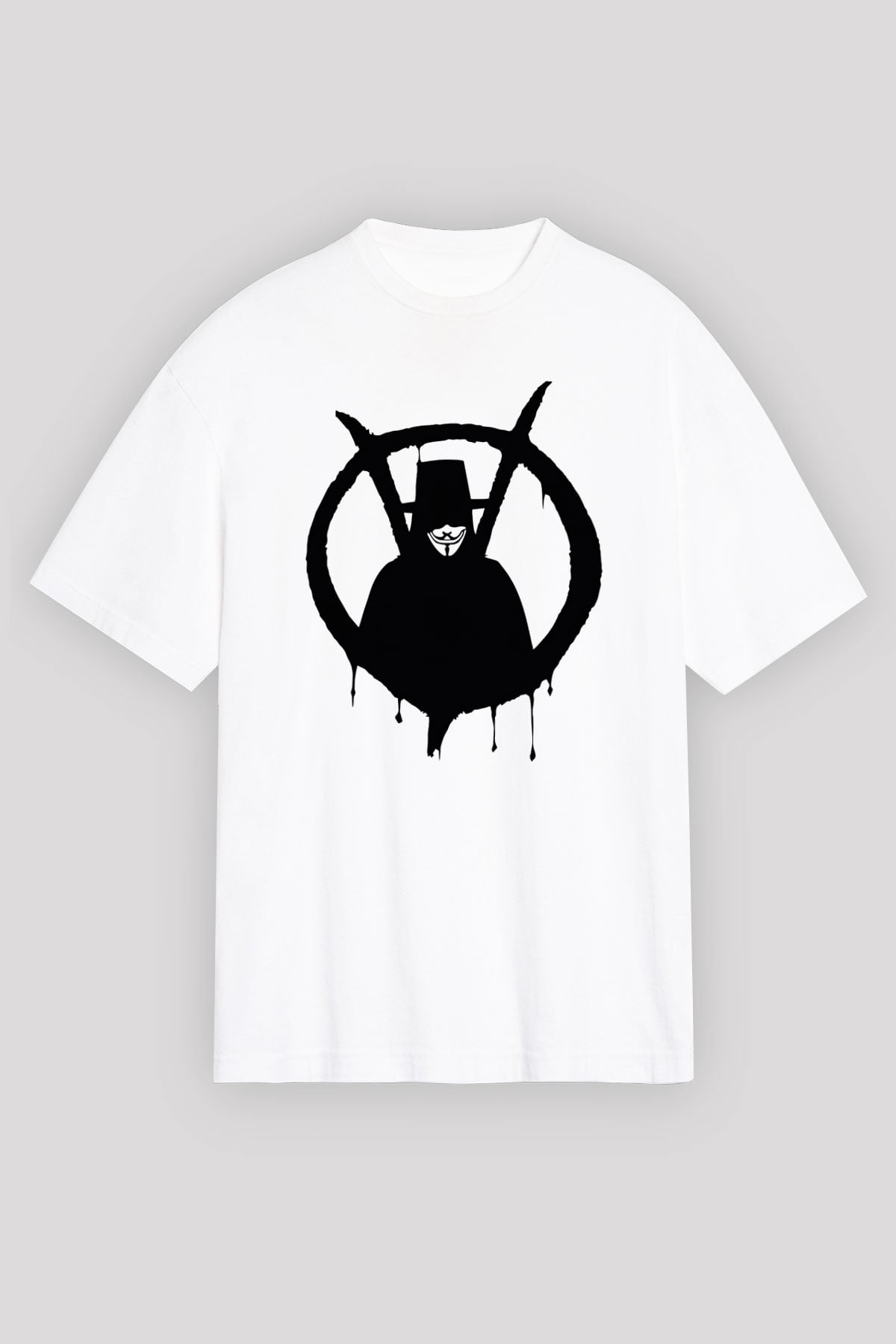 Vendetta Beyaz Unisex Oversize Tişört T-Shirt