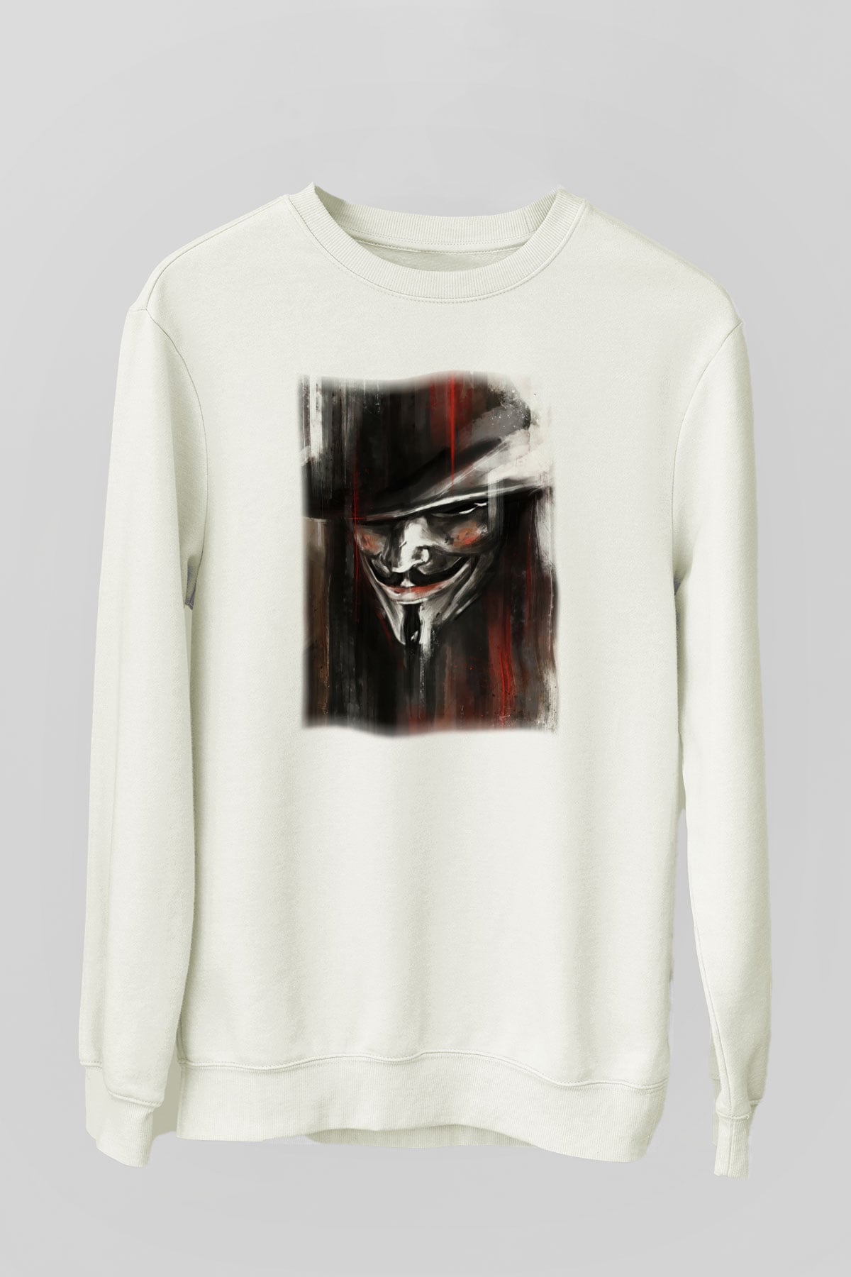 Vendetta Beyaz Unisex Sweatshirt