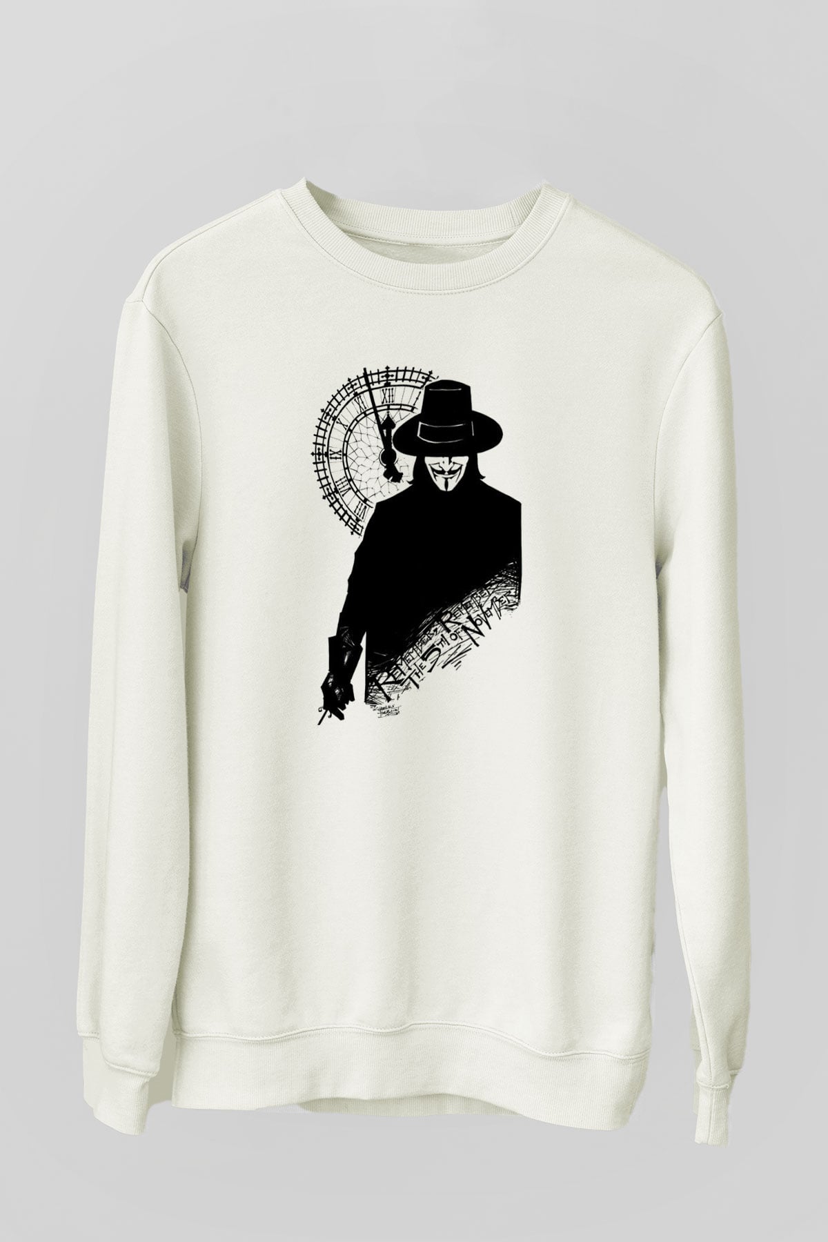 Vendetta Beyaz Unisex Sweatshirt