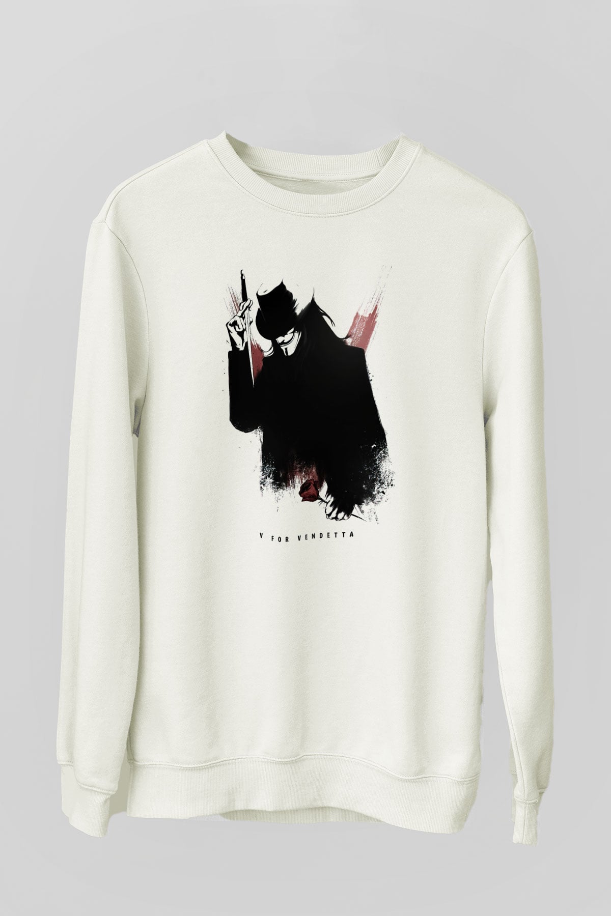 Vendetta Beyaz Unisex Sweatshirt