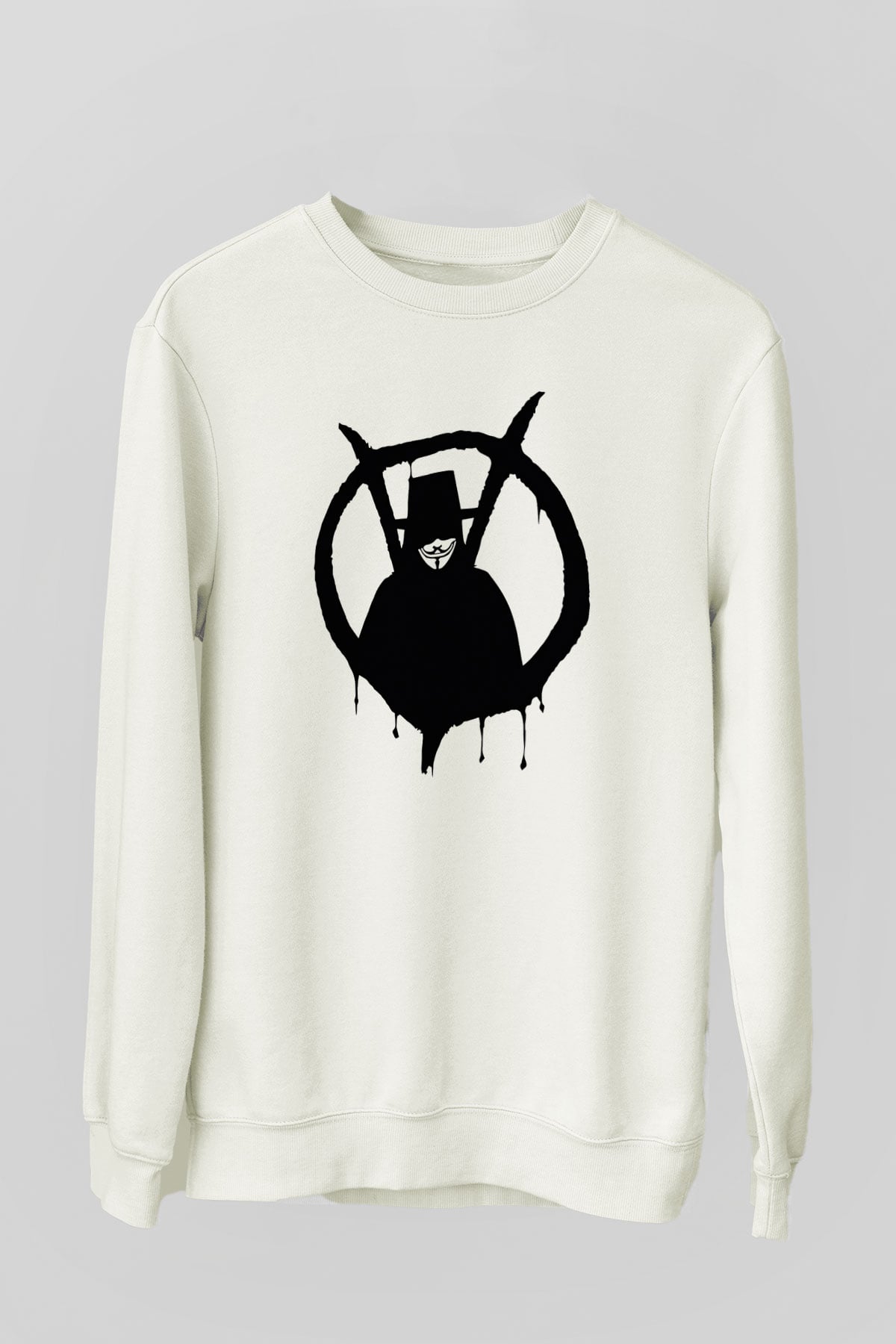 Vendetta Beyaz Unisex Sweatshirt