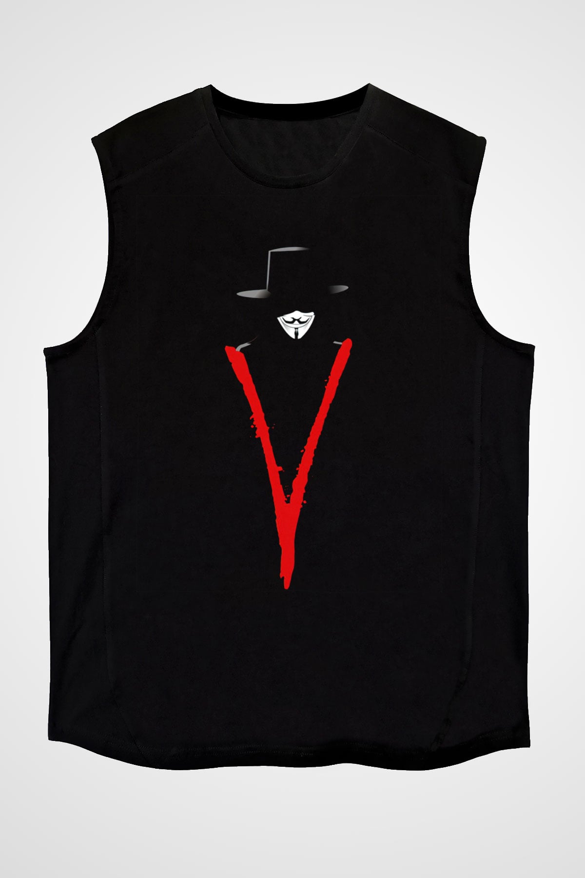 Vendetta Siyah Unisex Kolsuz Tişört