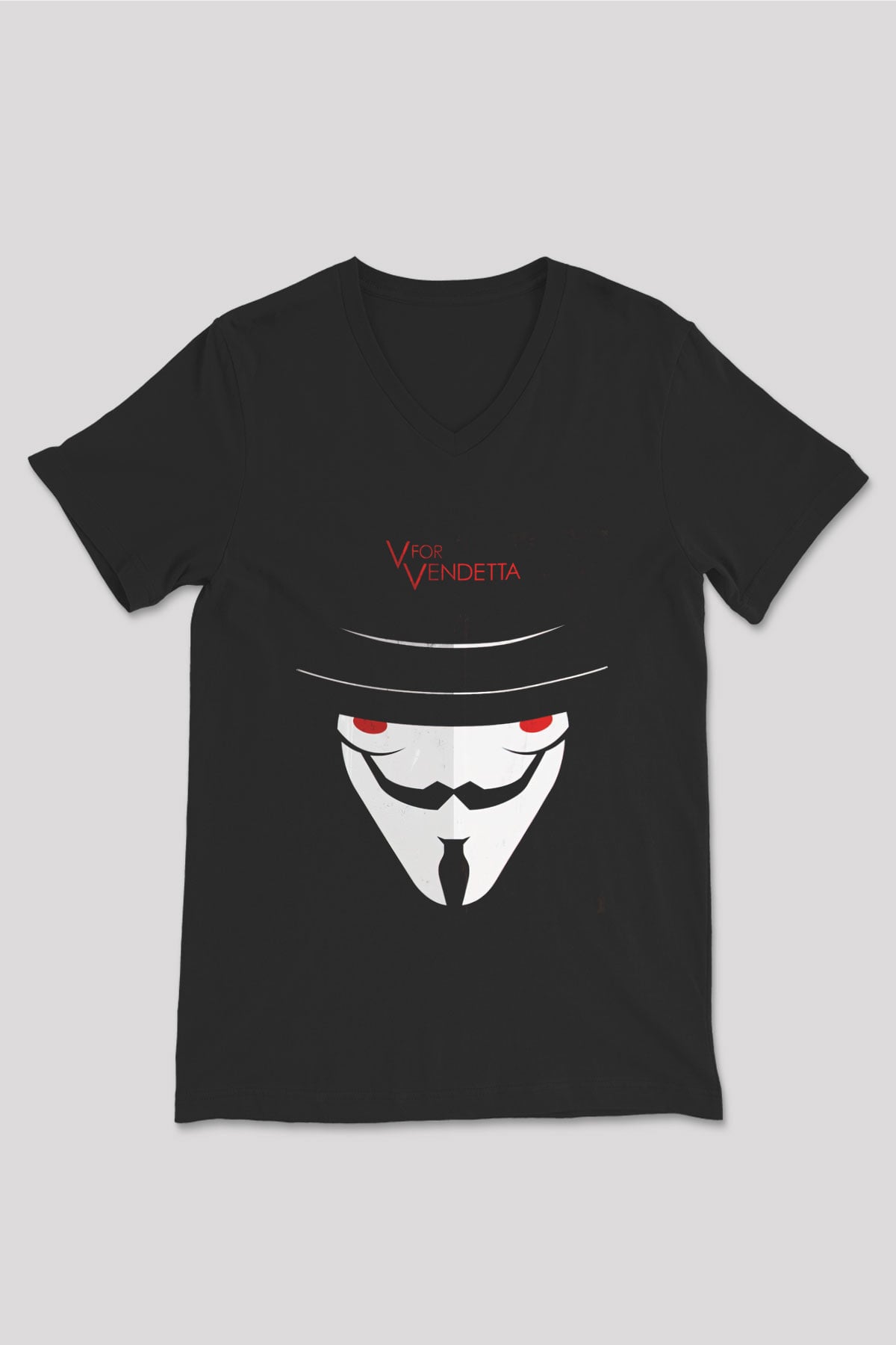 Vendetta Siyah Unisex V Yaka Tişört