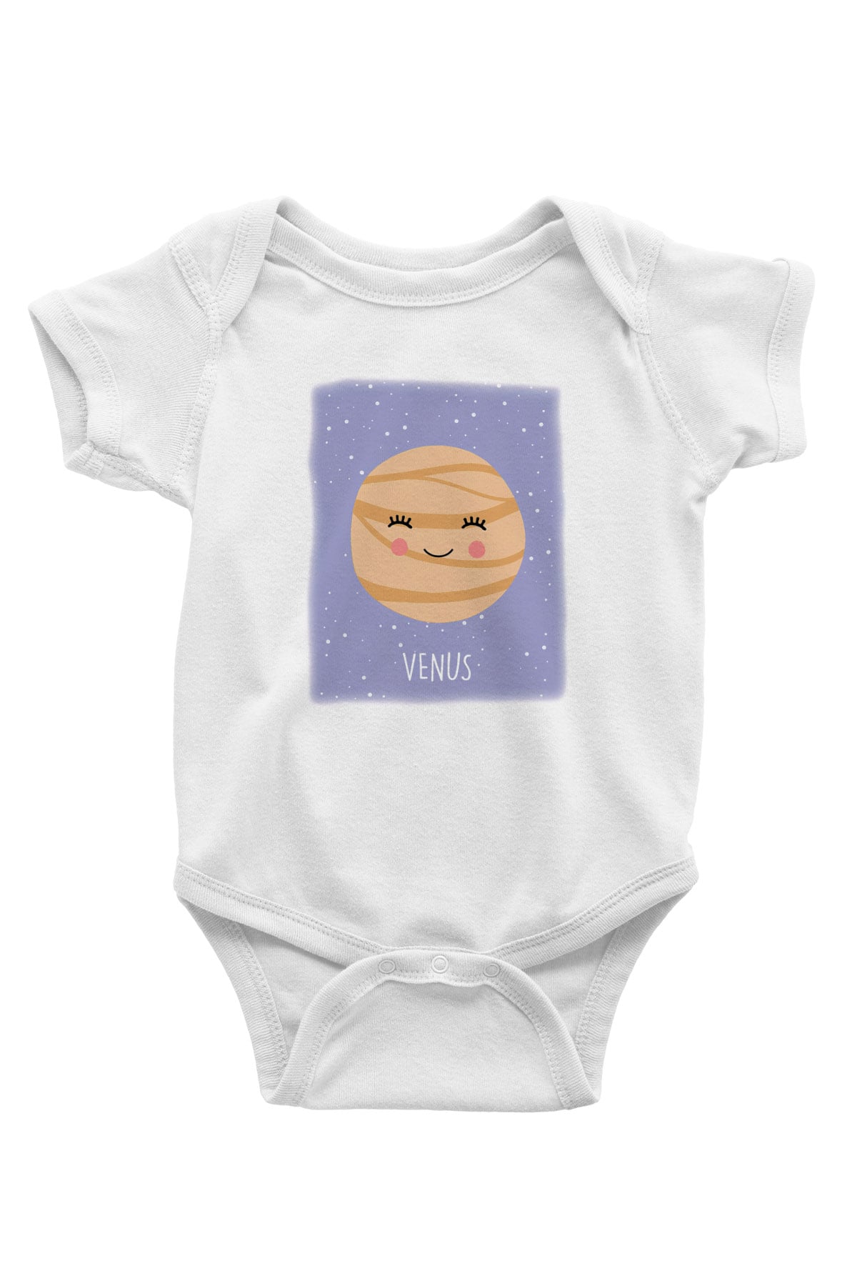 Venüs Baskılı Beyaz Unisex Bebek Body - Zıbın