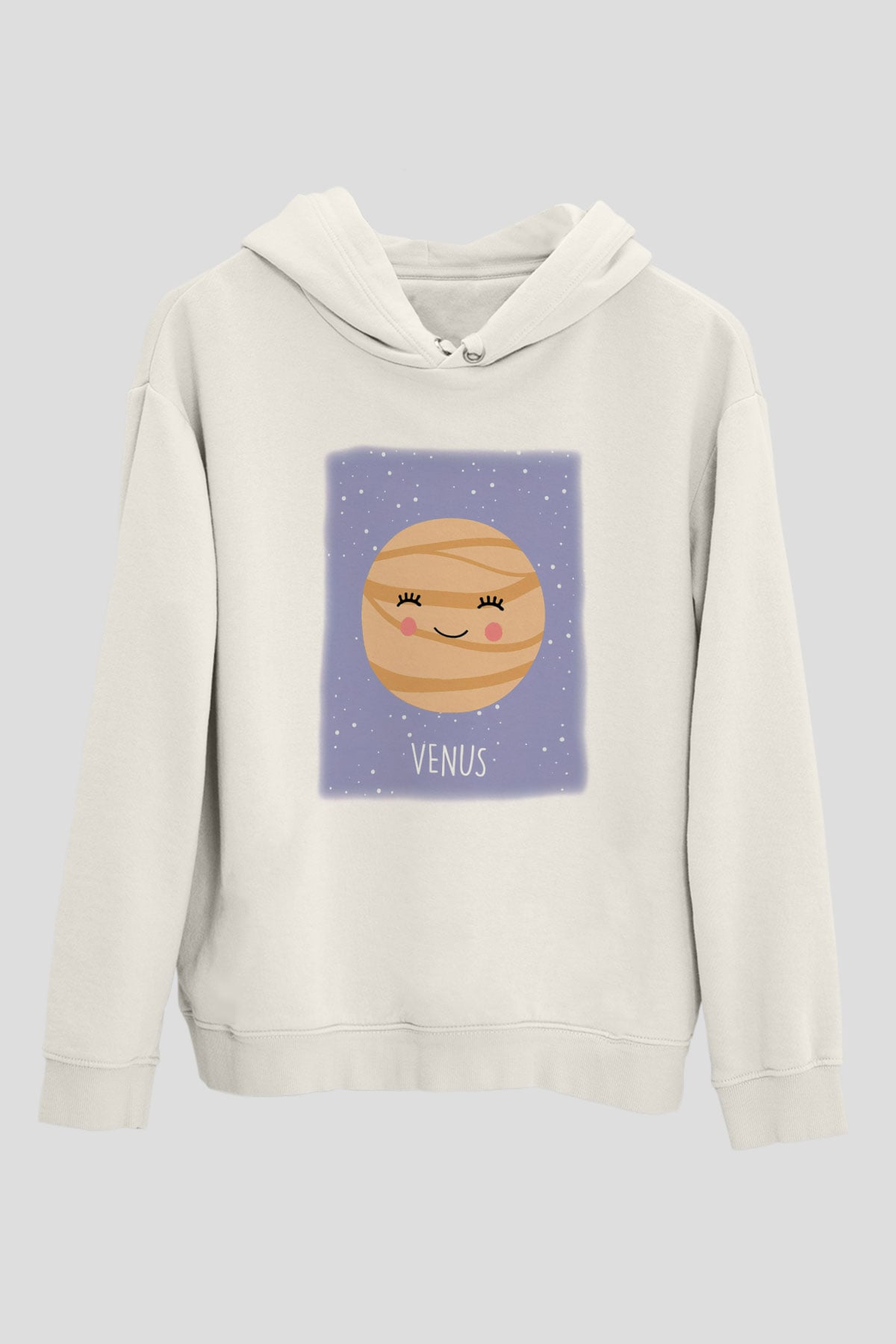 Venüs Beyaz Unisex Kapşonlu Sweatshirt
