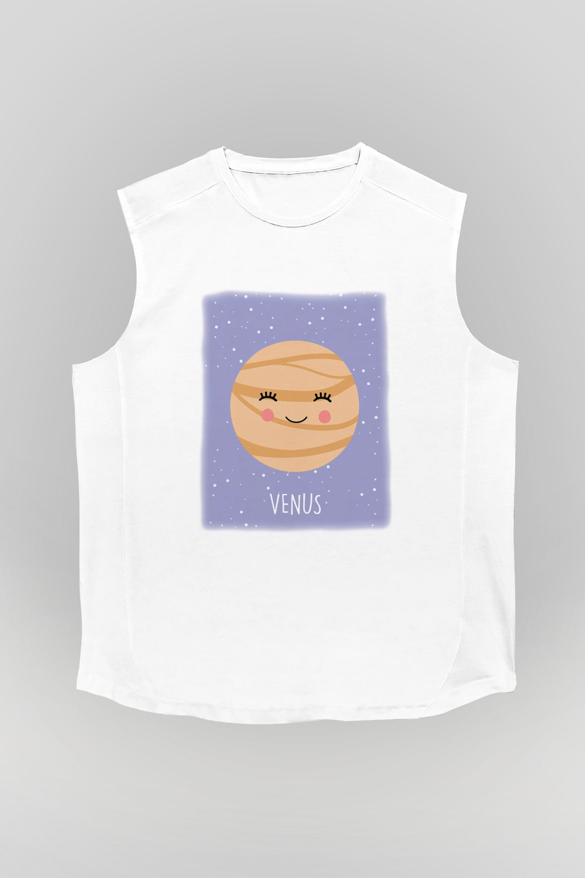 Venüs Beyaz Unisex Kolsuz Tişört